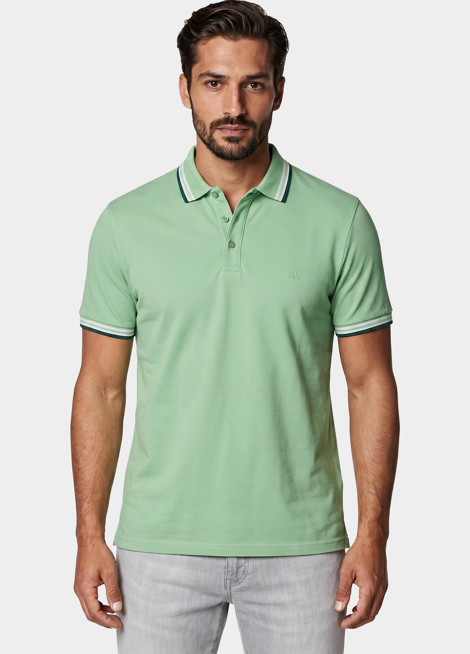 Scotland Blue Polo heren Groen Brick Polo Plain Contrast Col SPE25108BR06SB/314 meadow green
