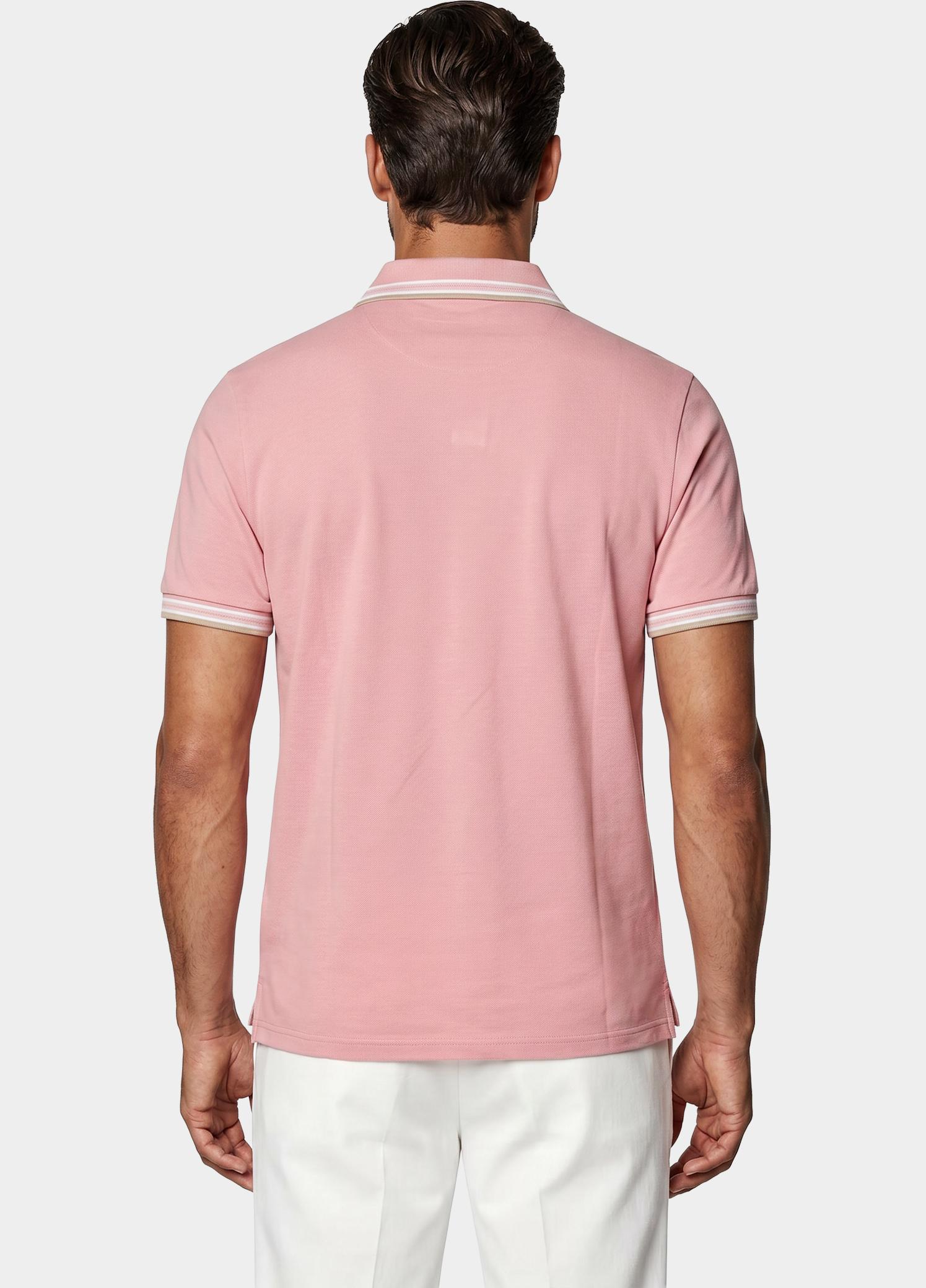 Scotland Blue Polo heren Roze Brick Polo Plain Contrast Col SPE25108BR06SB/738 candy