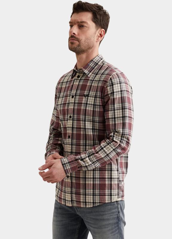 PME Legend Casual hemd lange mouw Roze LONG SLEEVE SHIRT Herringbone PSI2602210/4085