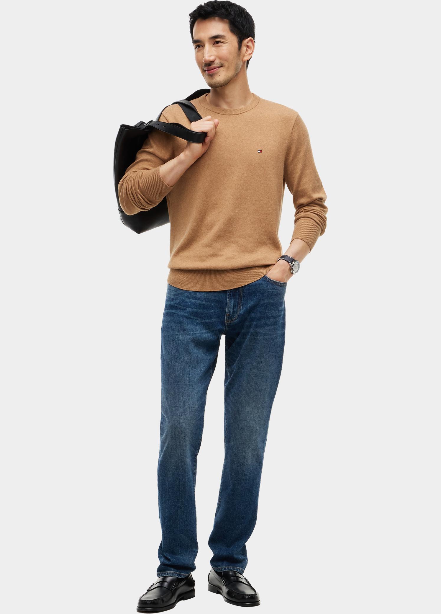 Tommy Hilfiger Pullover heren Beige PIMA ORG CTN CASHMERE CREW NE MW0MW28046/A1L