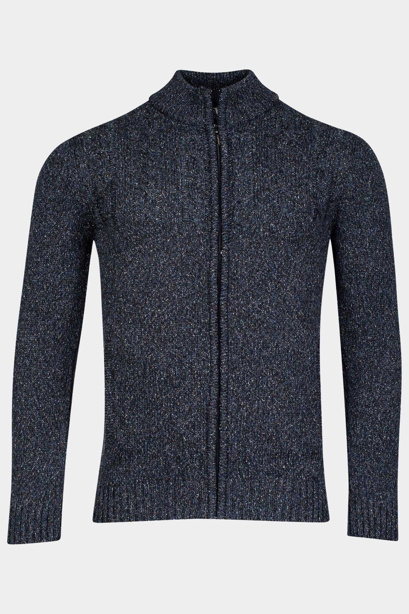Baileys Vest Blauw Cardigan Zip  single knit, to 322047/609