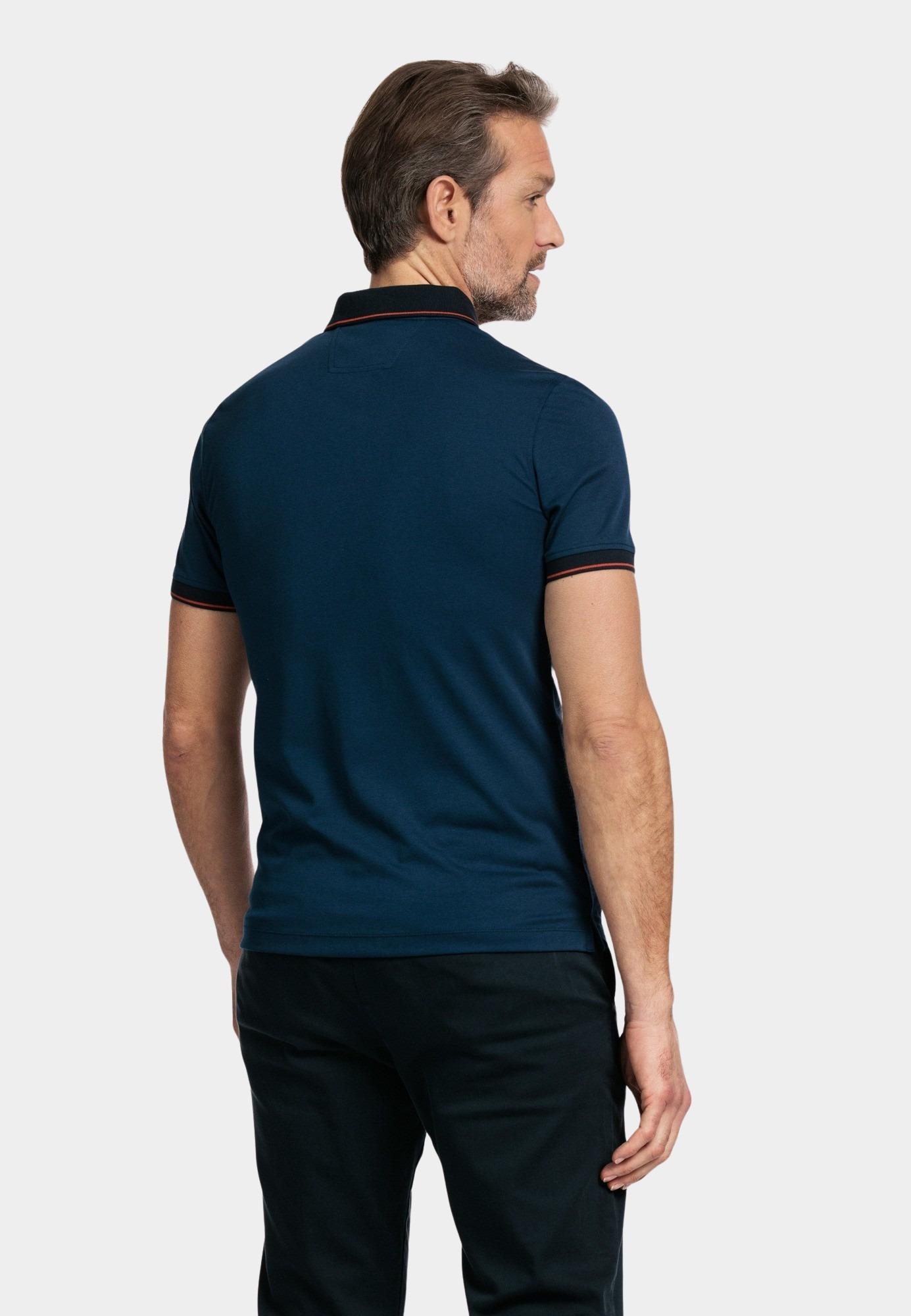 Baileys Polo korte mouw Blauw Poloshirt 2-tone Oxford 415219/69