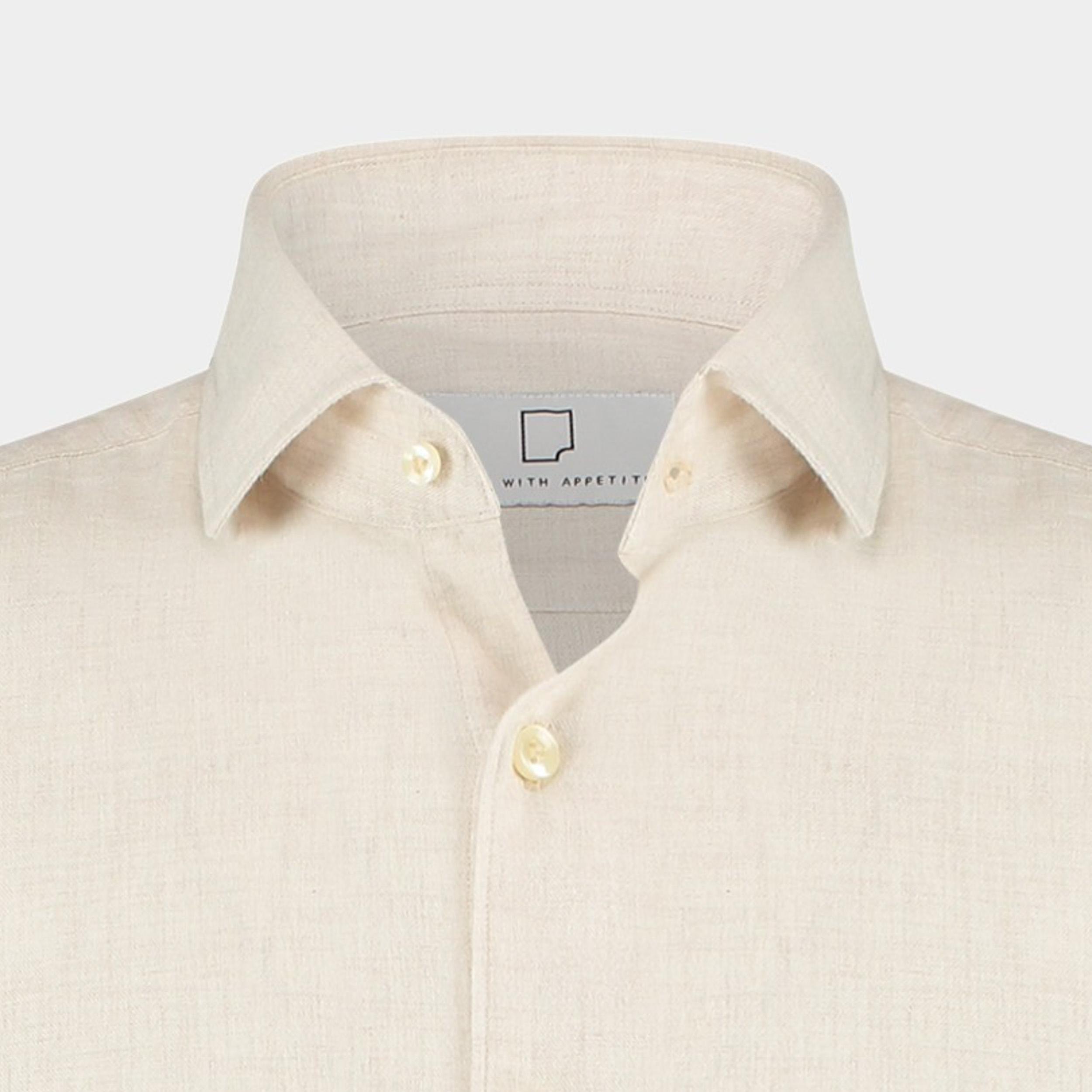Beige shirt top lange mouw