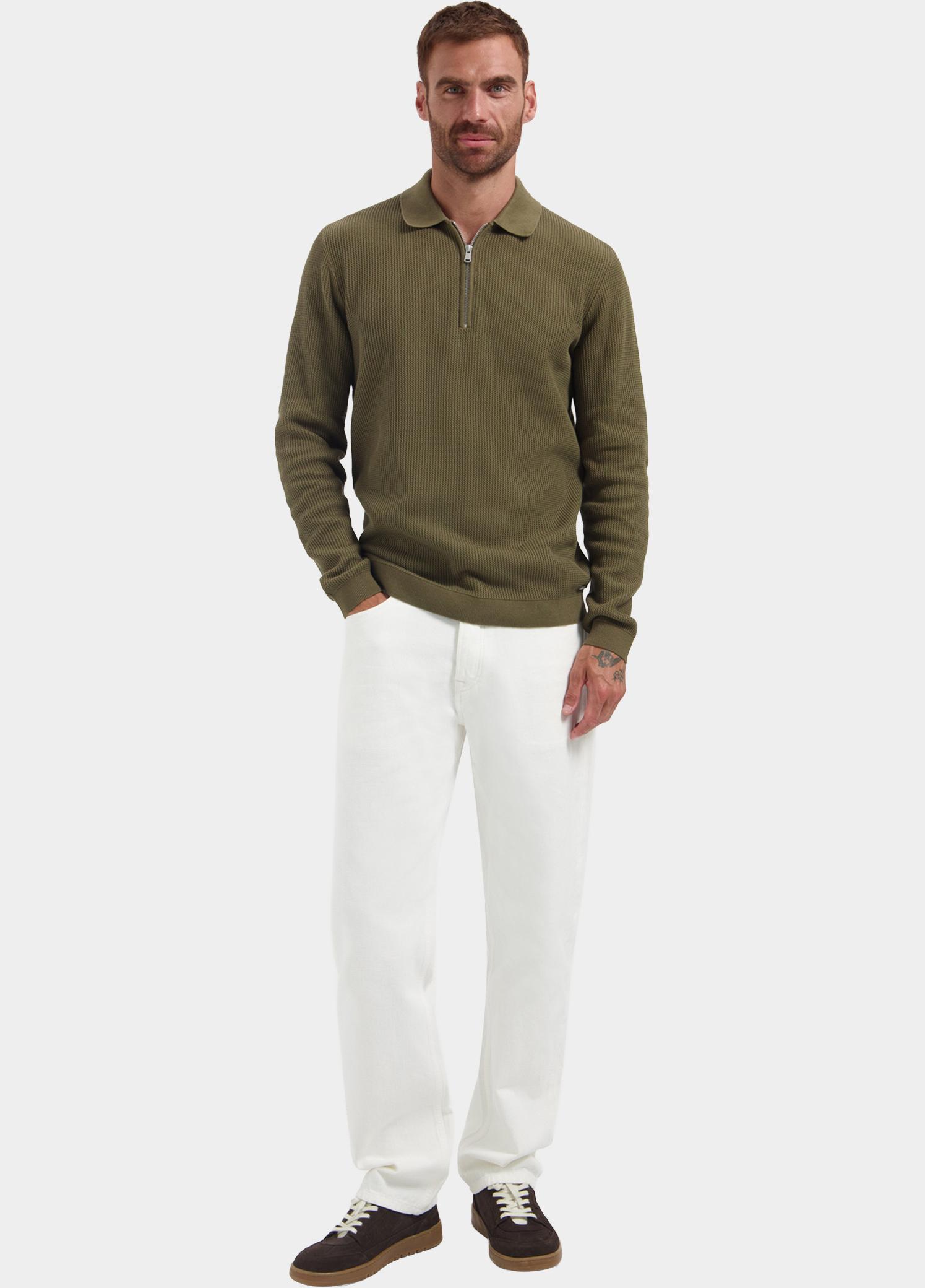 Dstrezzed Polo lange mouwen heren Grijs Kostas Zip 406054/836