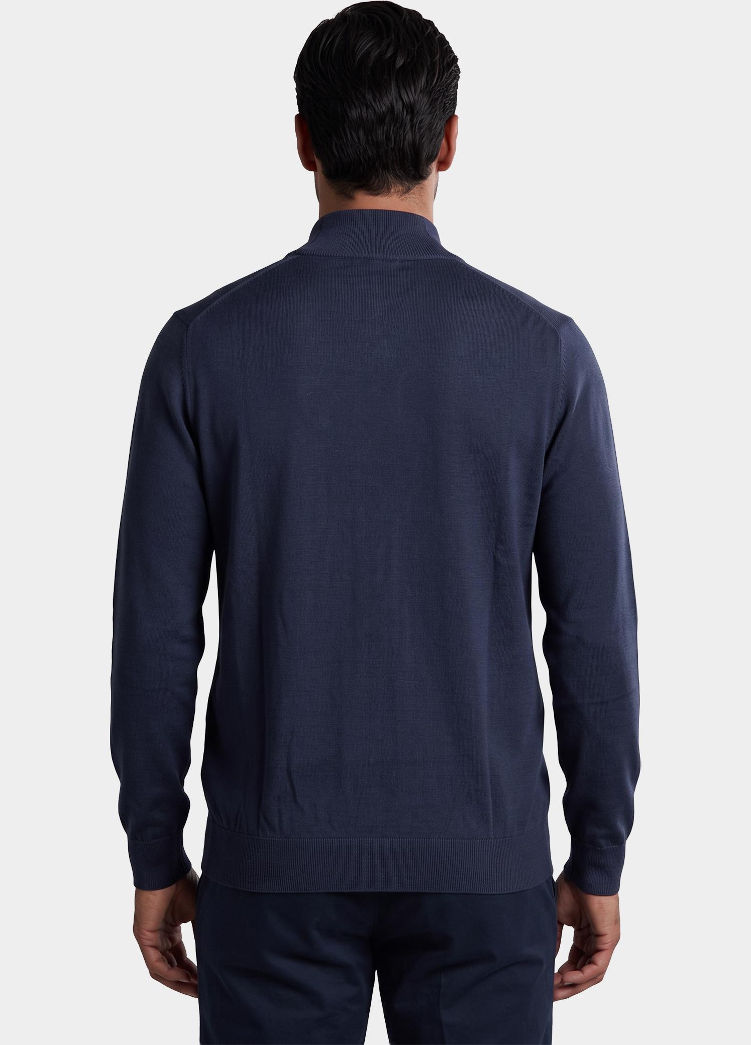 Born With Appetite Half Zip Blauw Lux Pull Halfzip Merino BWA00005LU15/4001 Navy