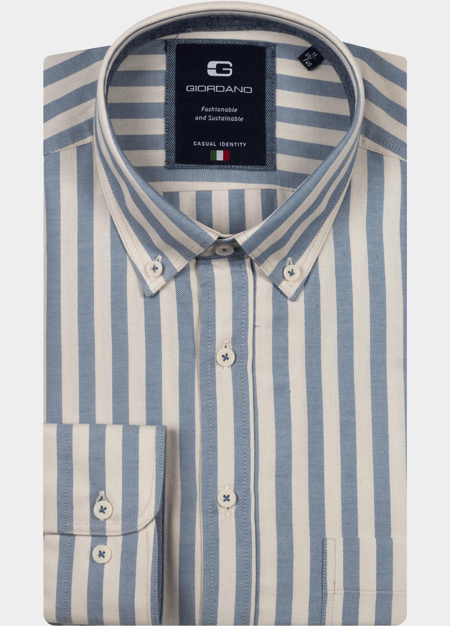 Giordano Overhemd heren Blauw Brando long sleeve button dow 527110/65