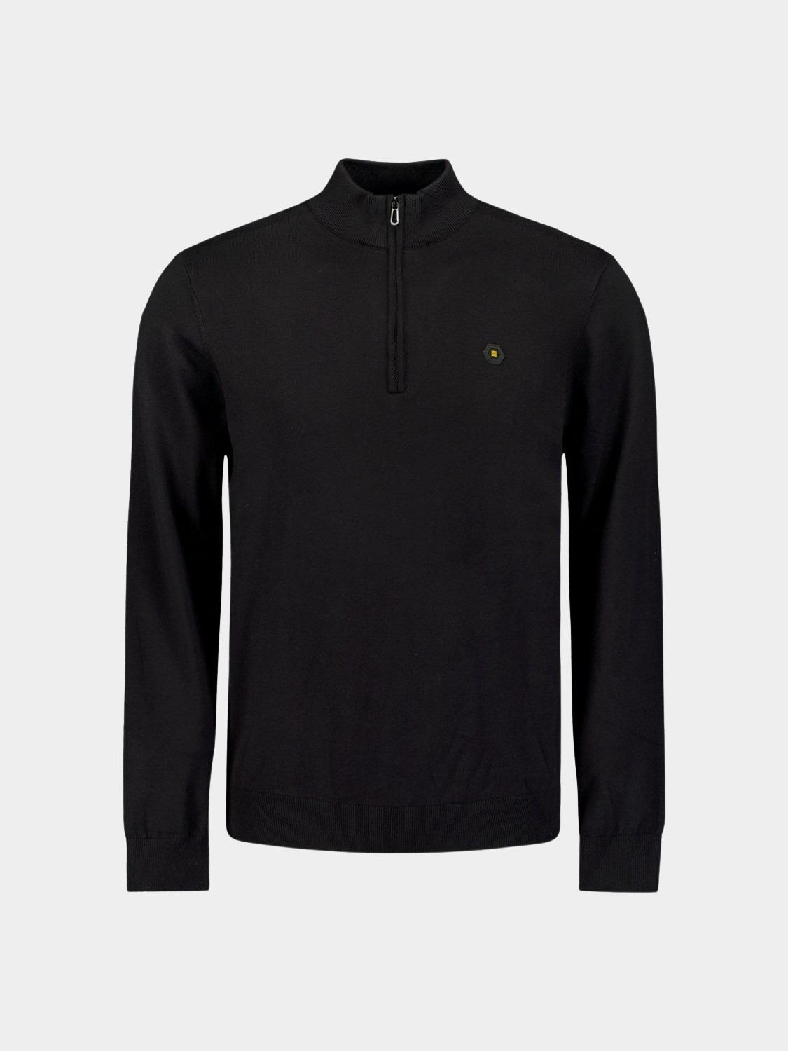 No Excess Half Zip Zwart Pullover Half Zip 2 Coloured N2185/020