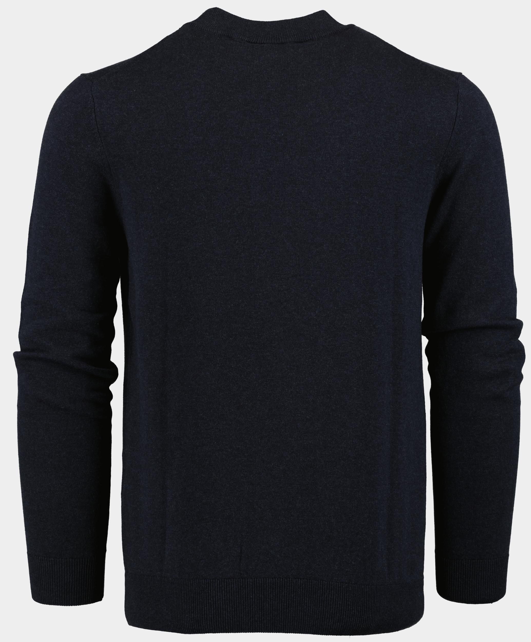 Bos Pullover Blauw Tex Mockneck Pullover Uni 24305TE06BO/290 navy