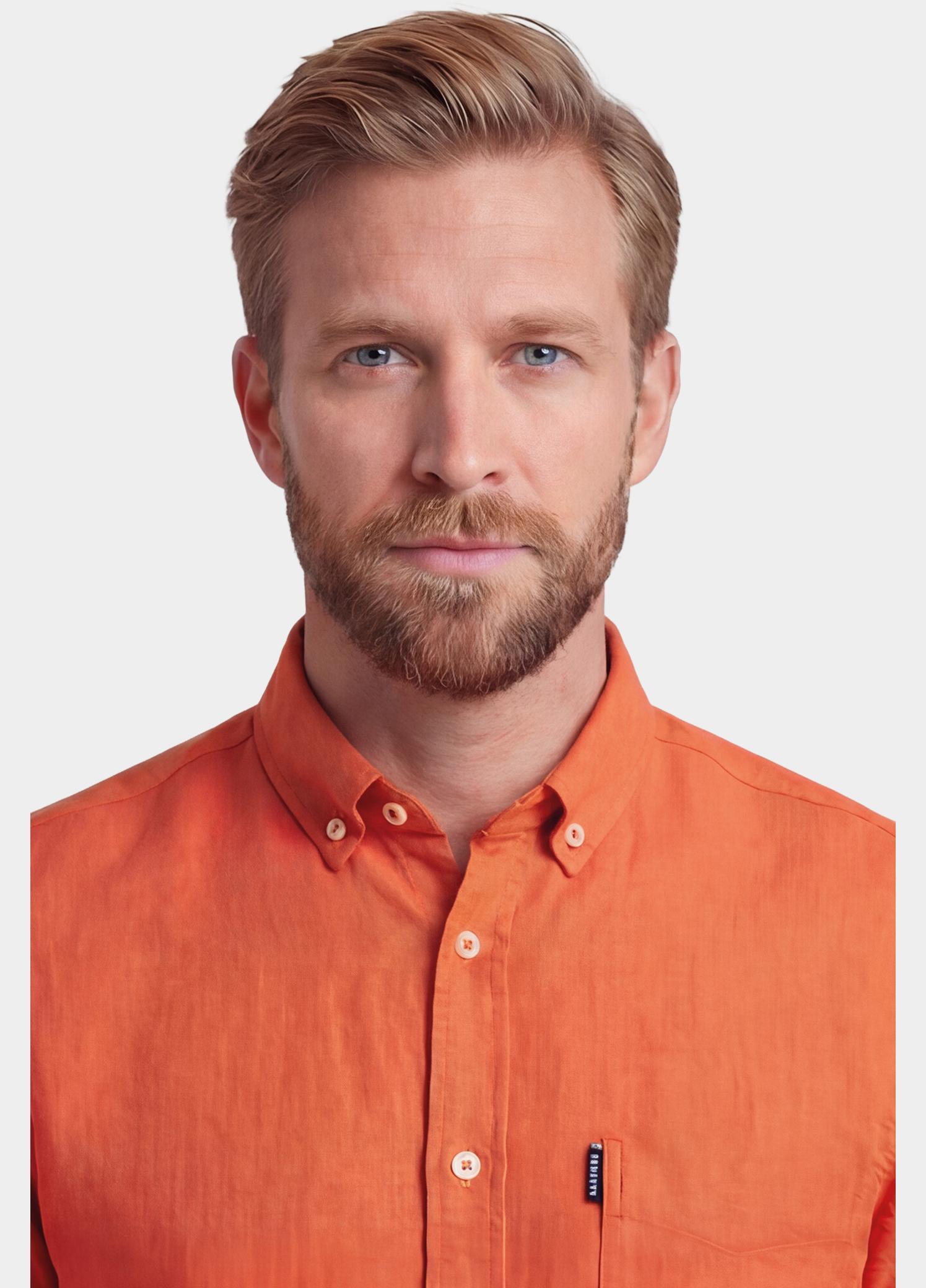 Giordano overhemd korte mouw heren Rood League Short Sleeve Button Do 616009/32