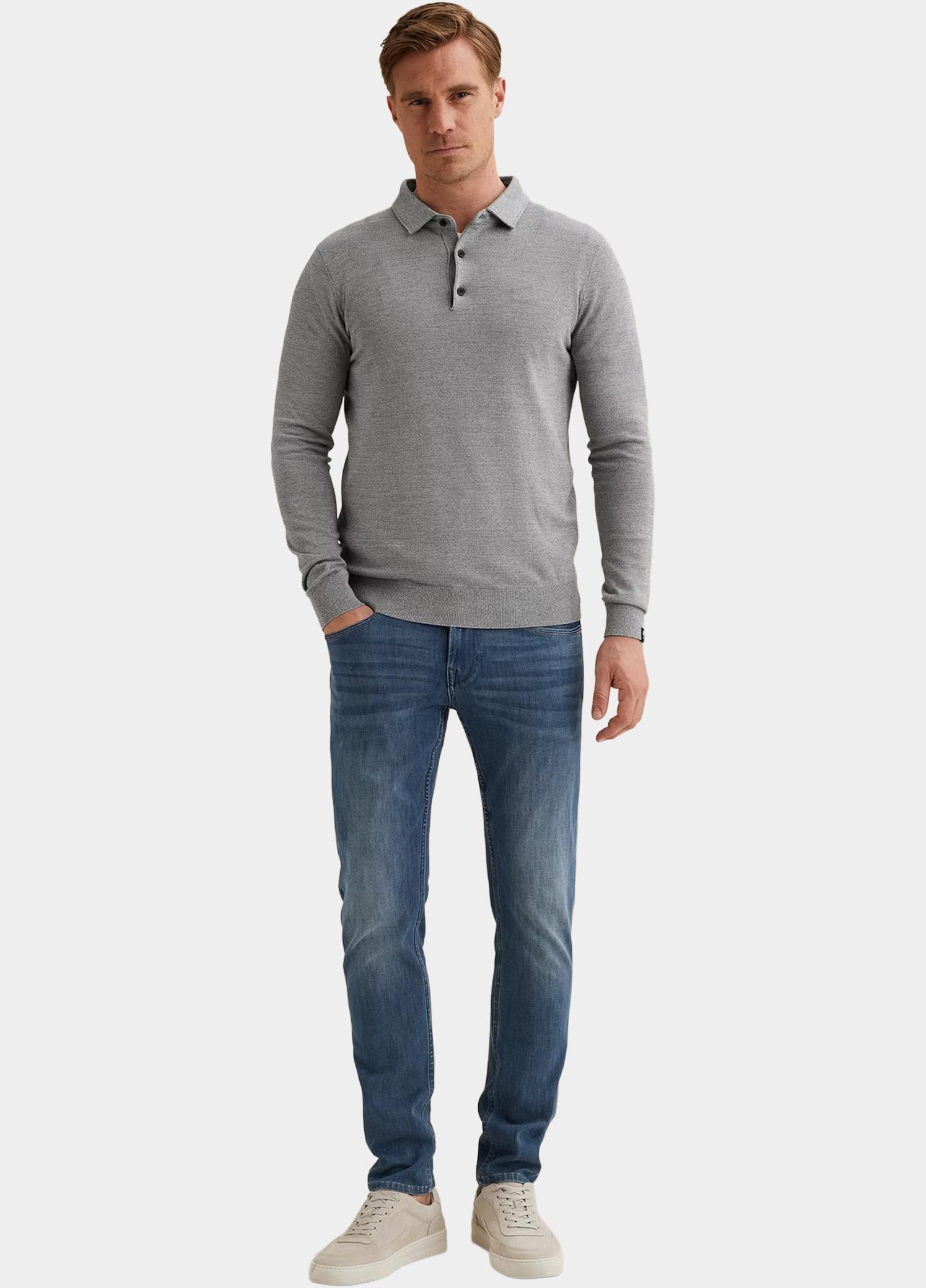 Vanguard Half Zip Blauw Half button collar cotton mod VKW2608301/5356
