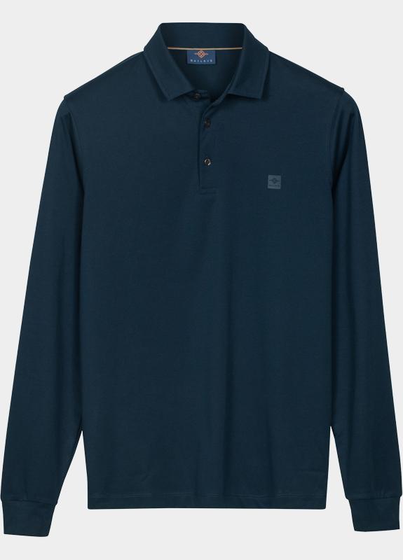 Baileys Polo lange mouwen heren Blauw Poloshirt LS Jersey 613442/69