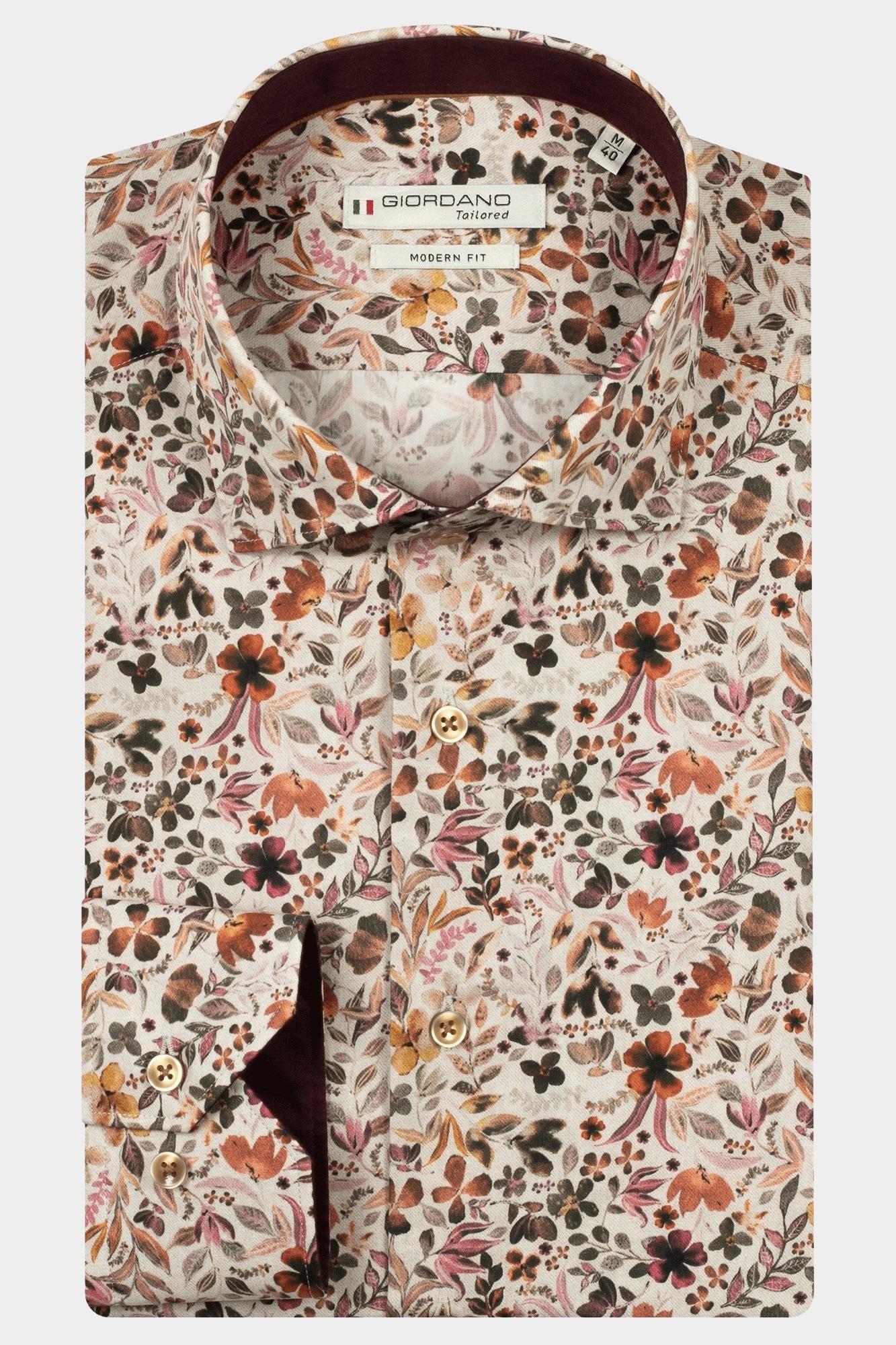 Giordano Casual hemd lange mouw Rood Maggiore long sleeve semi cut 527810/30