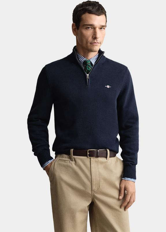 Gant Half Zip Blauw CASUAL COTTON HALF ZIP 8030170/433