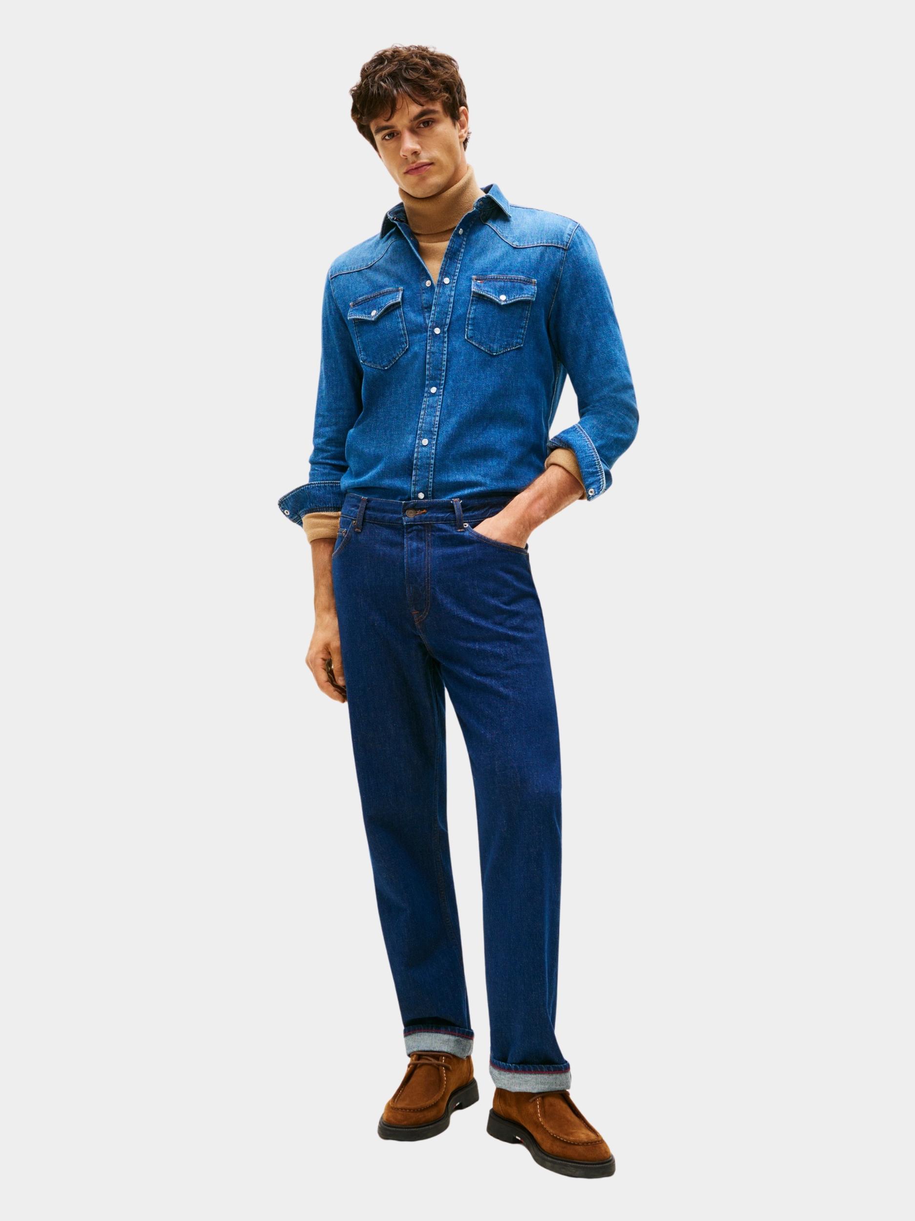 Tommy Hilfiger Overshirt Blauw WESTERN SHIRT NOAH INDIGO MW0MW42084/1BW