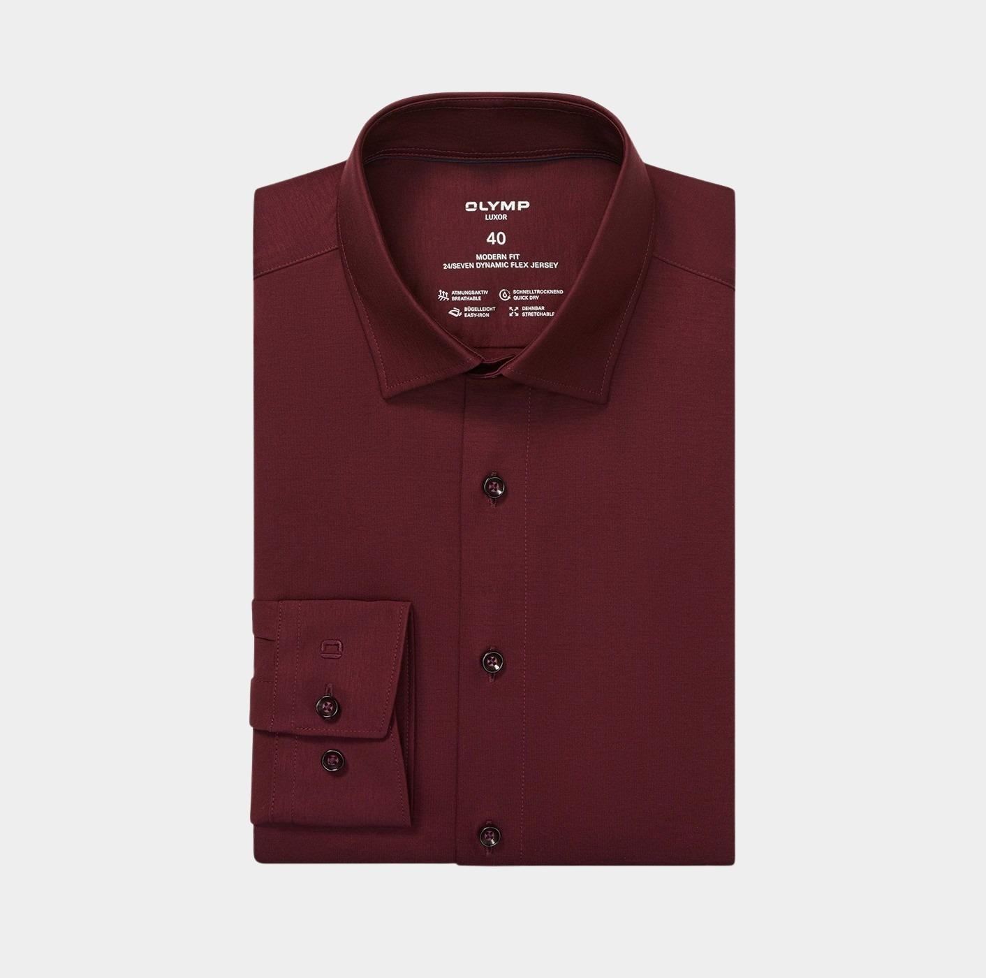 Olymp Business hemd lange mouw Rood 24/7 Luxor 120264/38