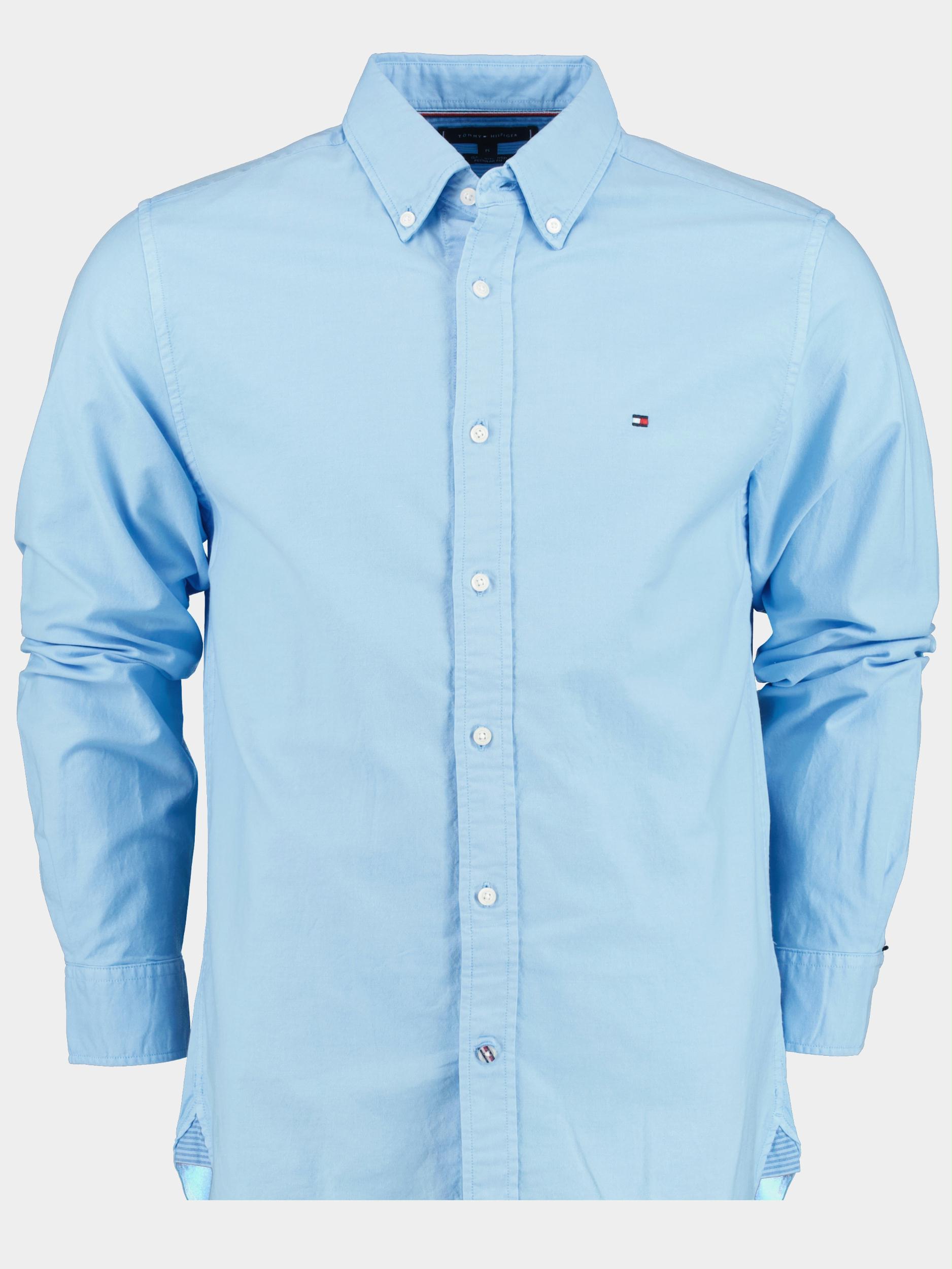 Tommy Hilfiger Casual hemd lange mouw Blauw Pigment garment dye MW0MW30677/C1Z