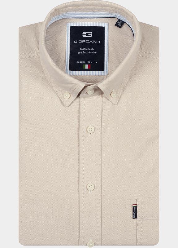 Giordano overhemd korte mouw heren Wit Marlon Short Sleeve Button Do 616052/81