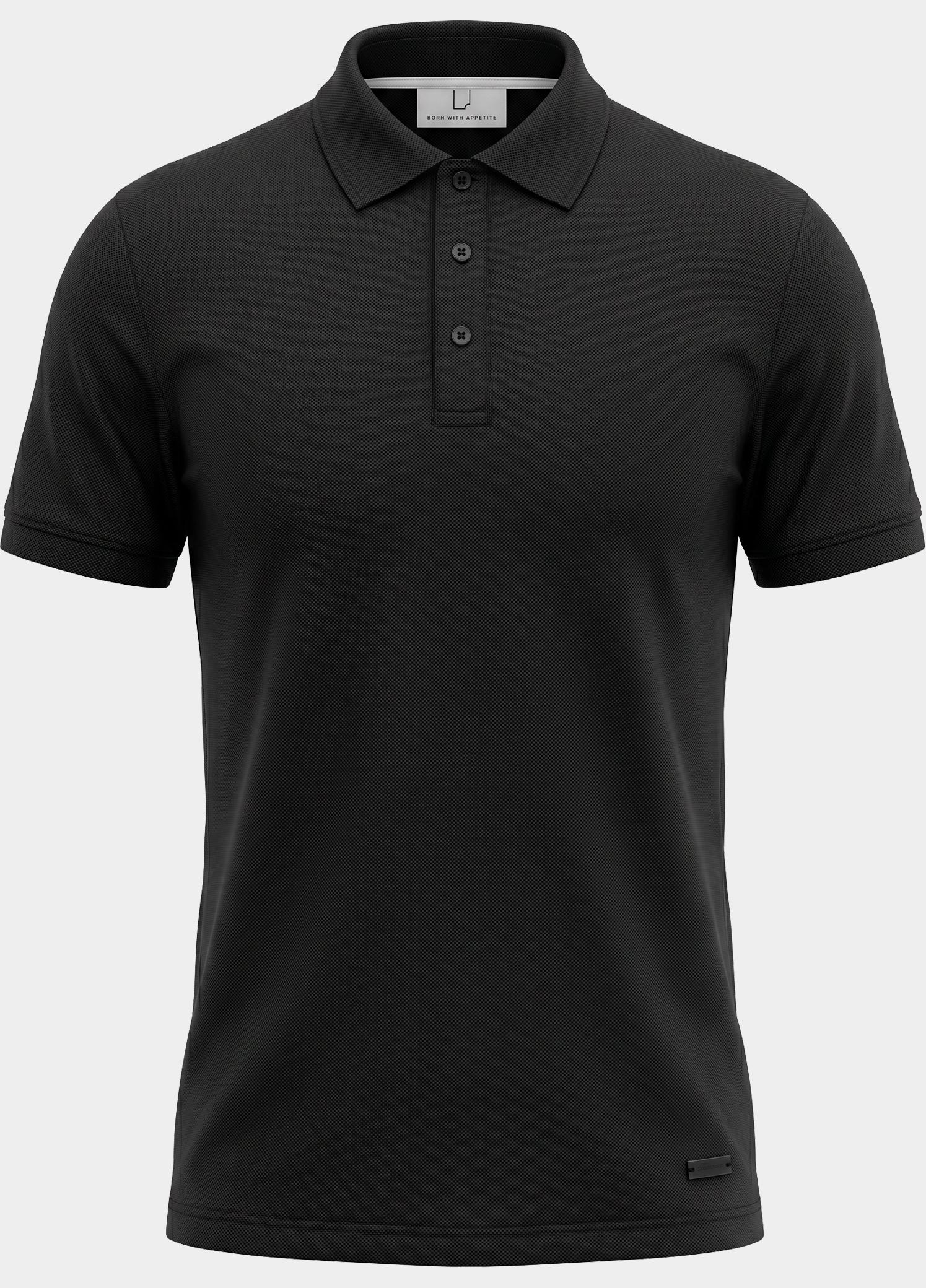 Born With Appetite Polo heren Zwart Arto Polo BWA25108AR22/990 black