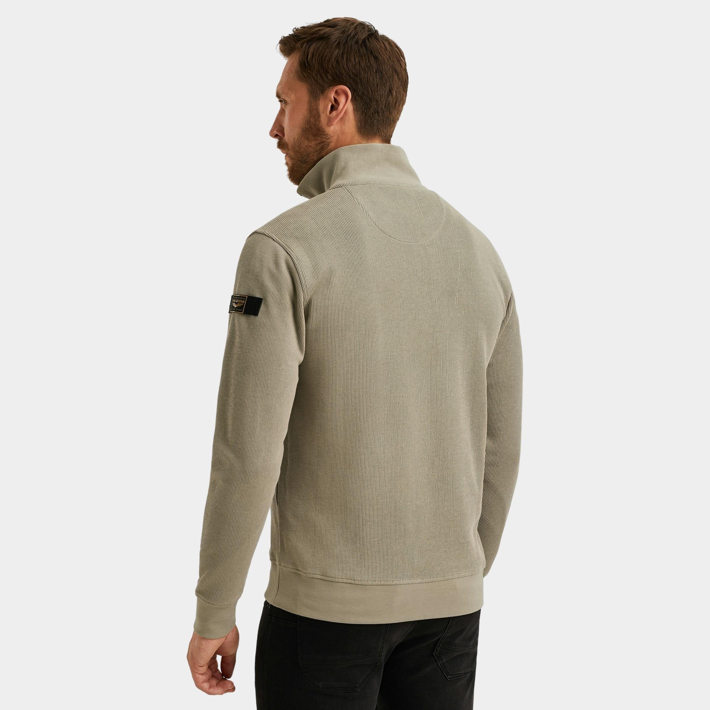 PME Legend Half Zip Groen Half zip collar knit look jer PSW2509457/8011