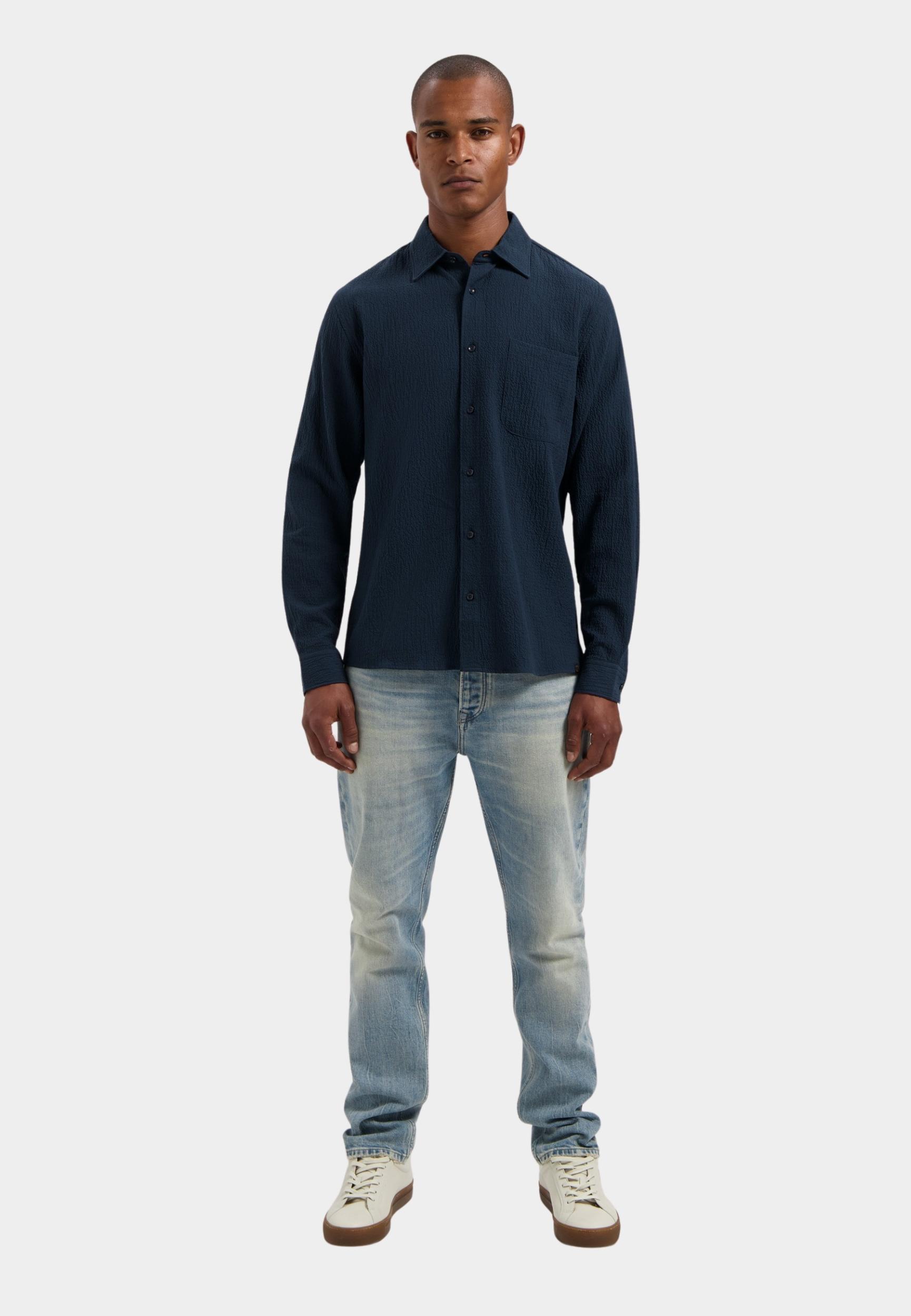 Dstrezzed Casual hemd lange mouw Blauw DS_Chevi Shirt 303952/649