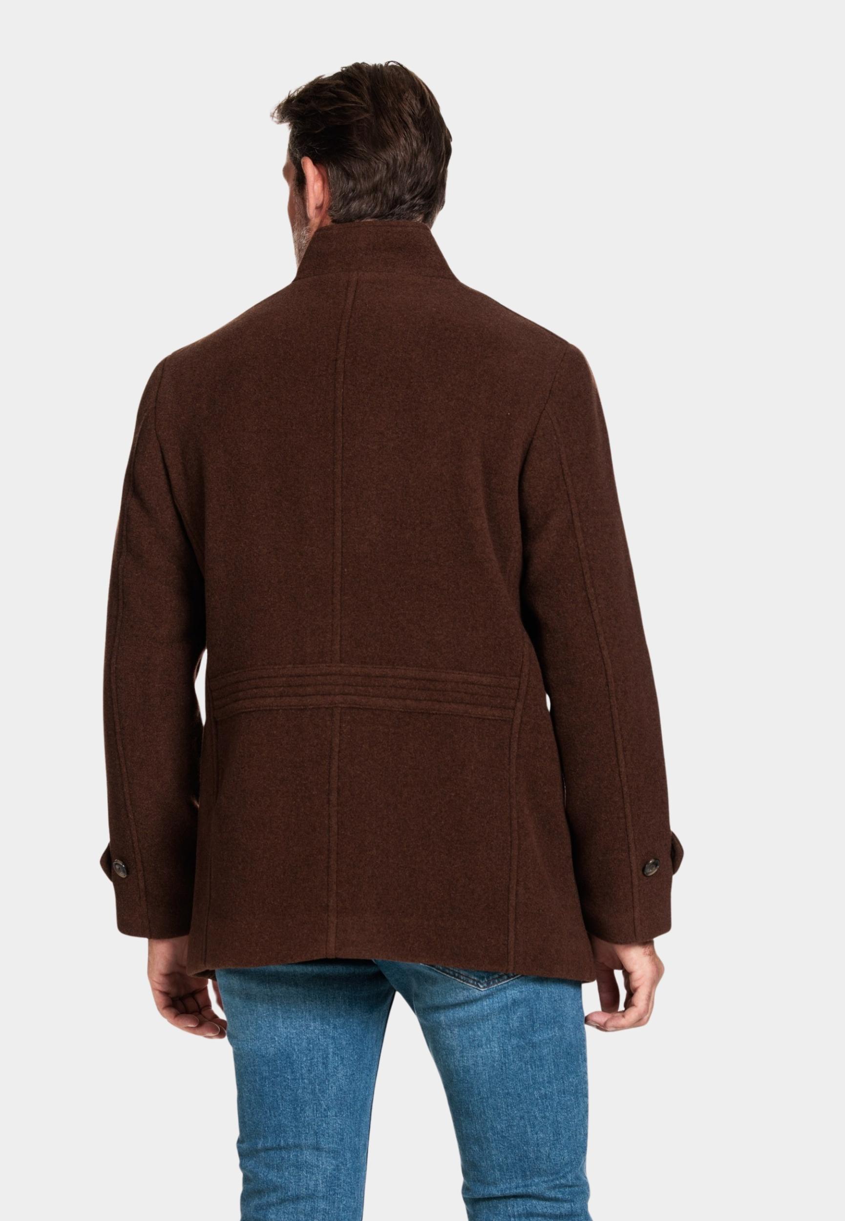 Giordano Wollen Jack Bruin Coat Brian Wool Mix Melange 322621/80