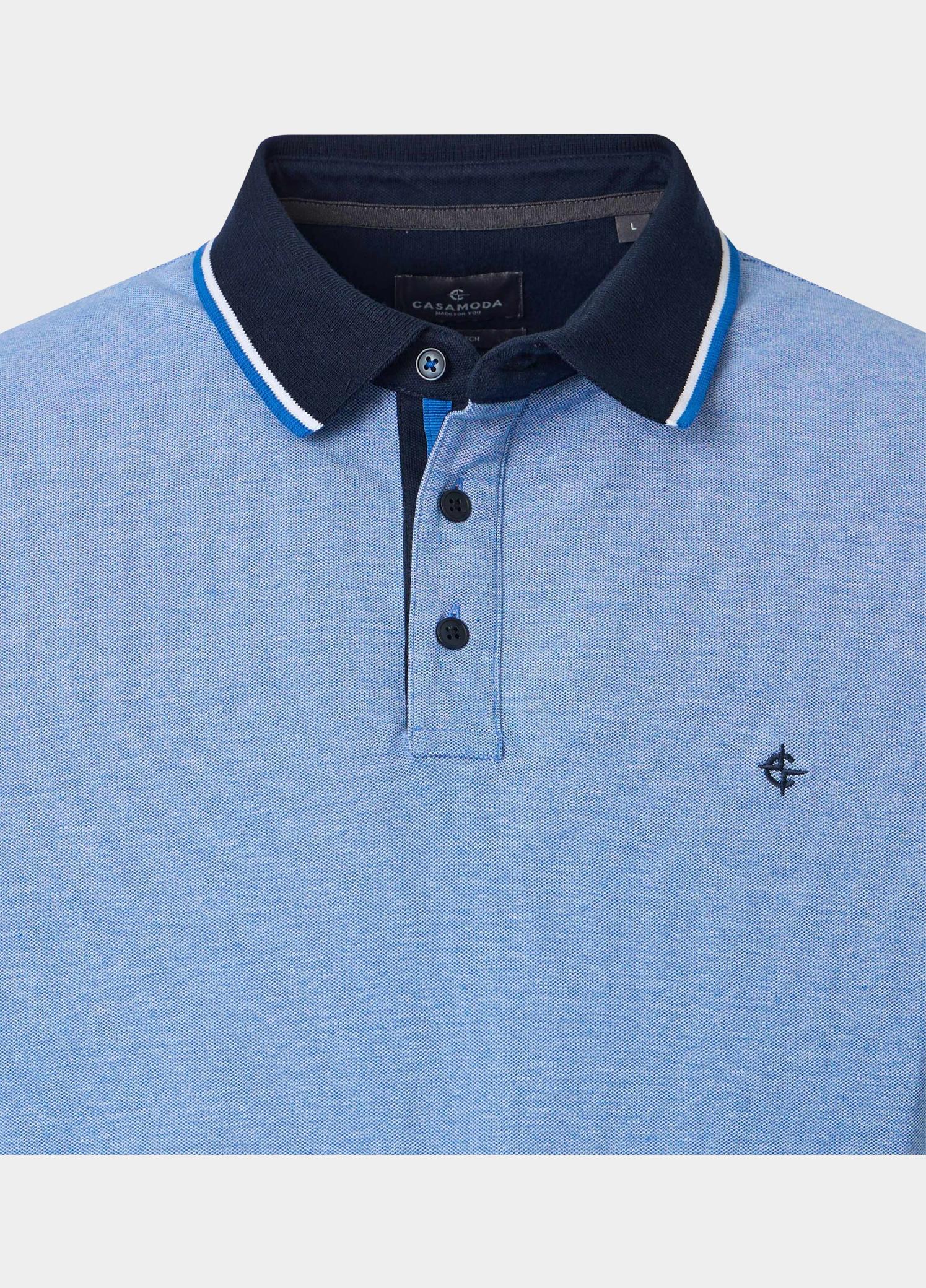 Casamoda Polo korte mouw Blauw Polo 2-tone PQ 126320101/145