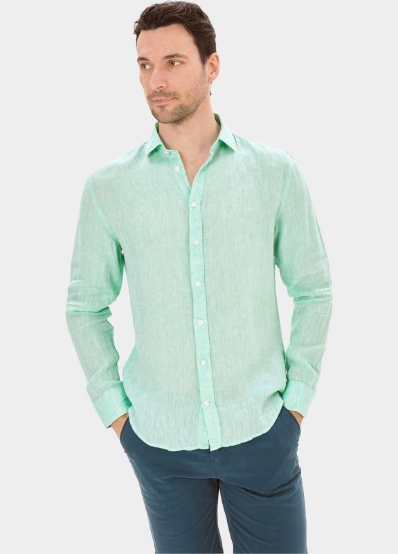 Blue Coast Overhemd heren Groen 100% linnen, regular fit 118L/0045 verde