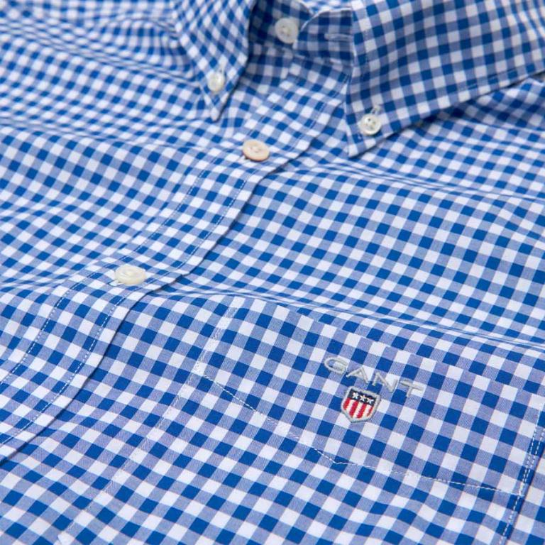 Gant Casual hemd korte mouw Blauw The Broadcloth Gingham 3046701/436