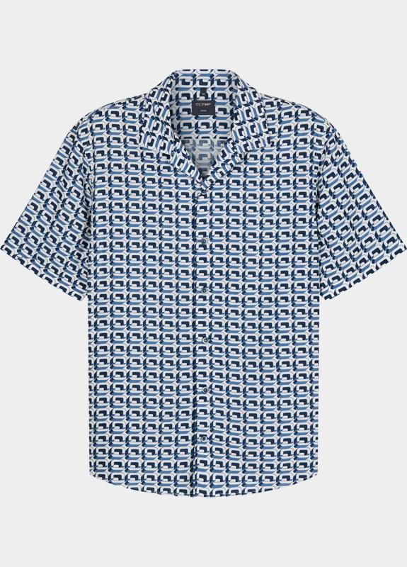 Olymp overhemd korte mouw heren Blauw Casual 403412/15