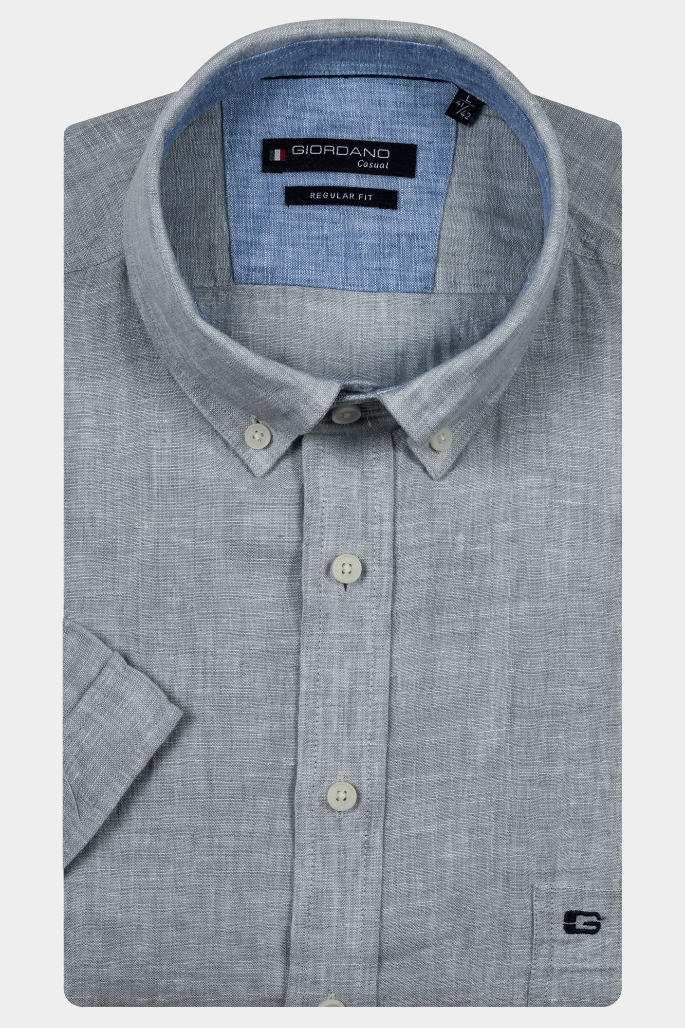 Giordano Casual hemd korte mouw Grijs League Short Sleeve button do 516009/91
