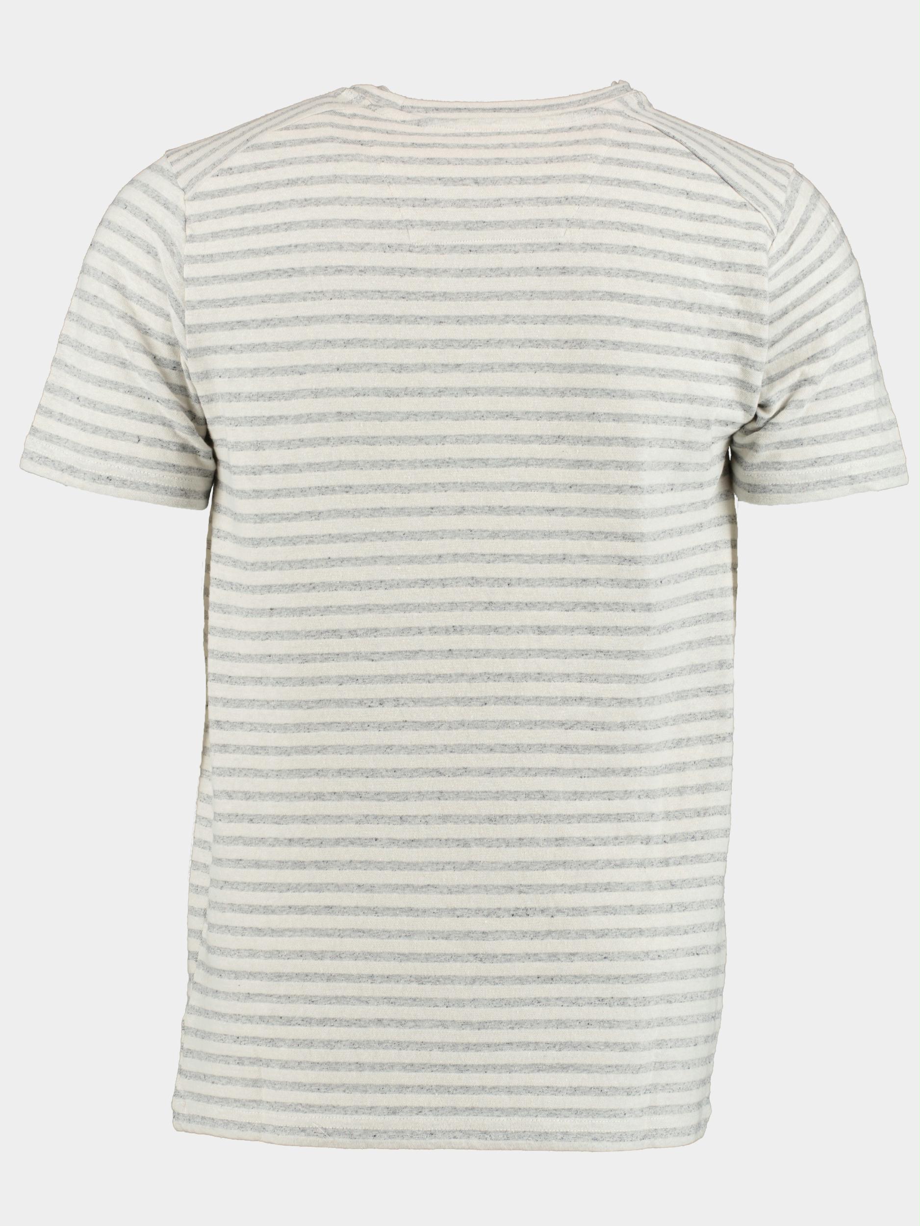 Dstrezzed T-shirt korte mouw Grijs Crew Linen Jersey Stripe 202872/810