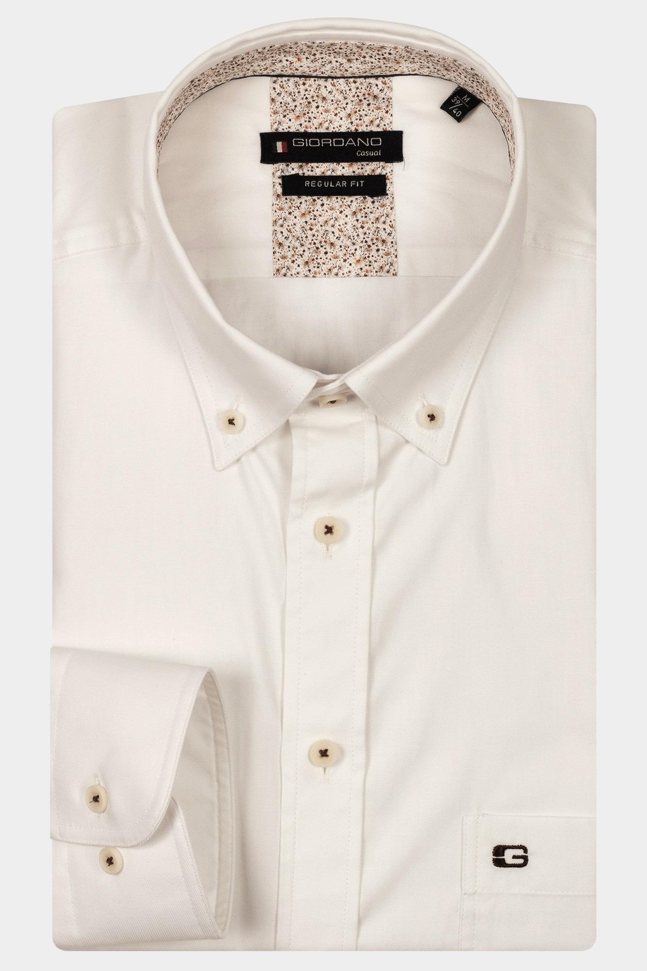 Giordano Casual hemd lange mouw Wit Ivy long sleeve button down w 517008/10