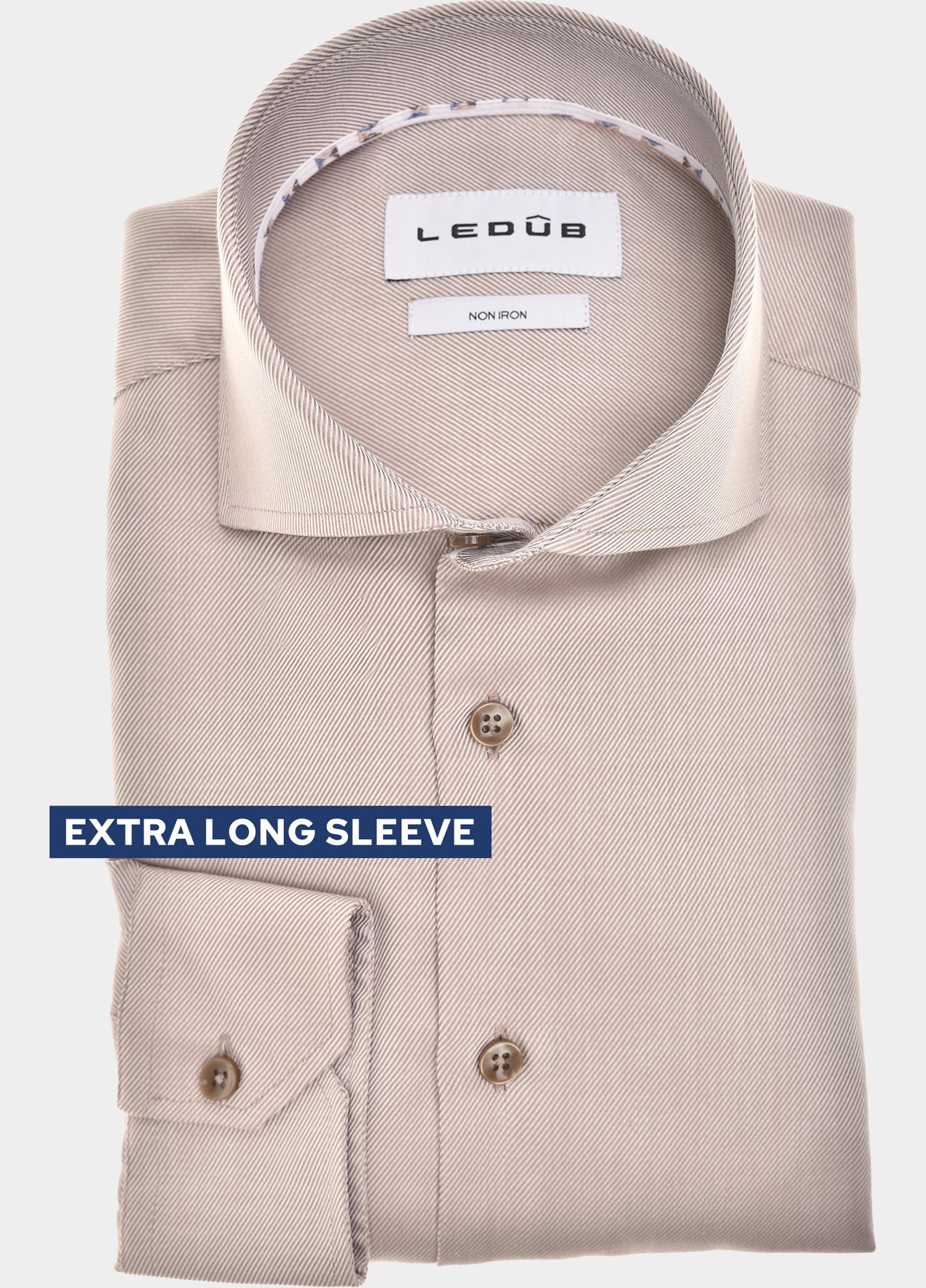 Ledub Overhemd extra lange mouw Bruin  0143516/660-916-000