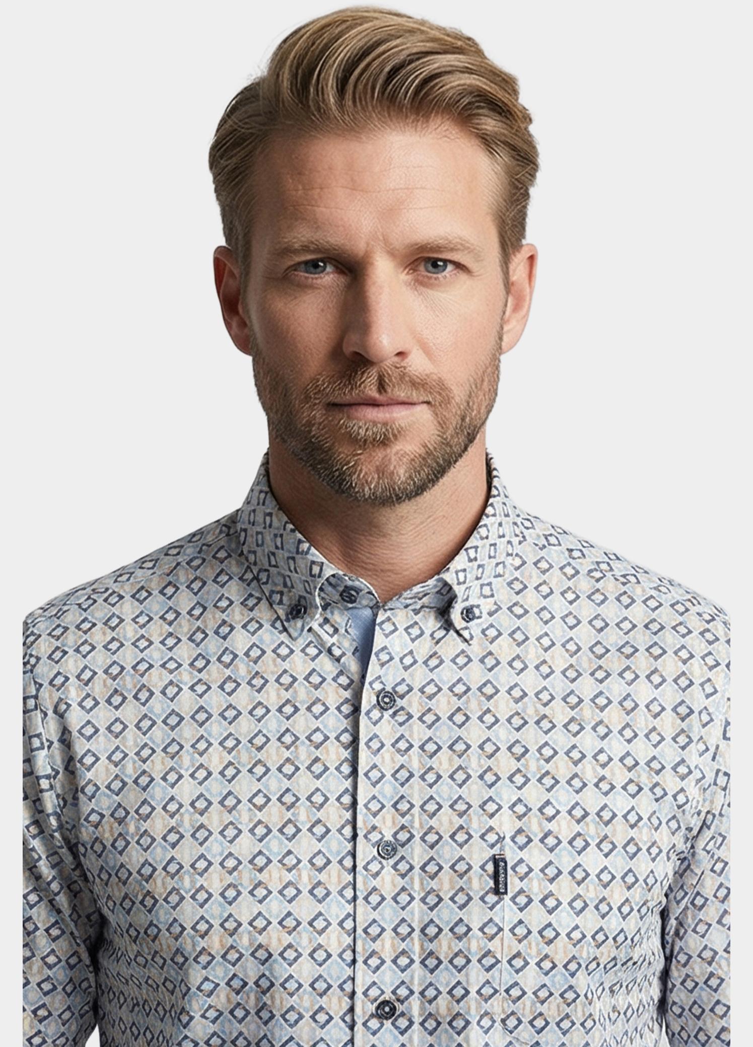 Giordano Overhemd heren Blauw Ivy Long Sleeve Button Down S 617024/60