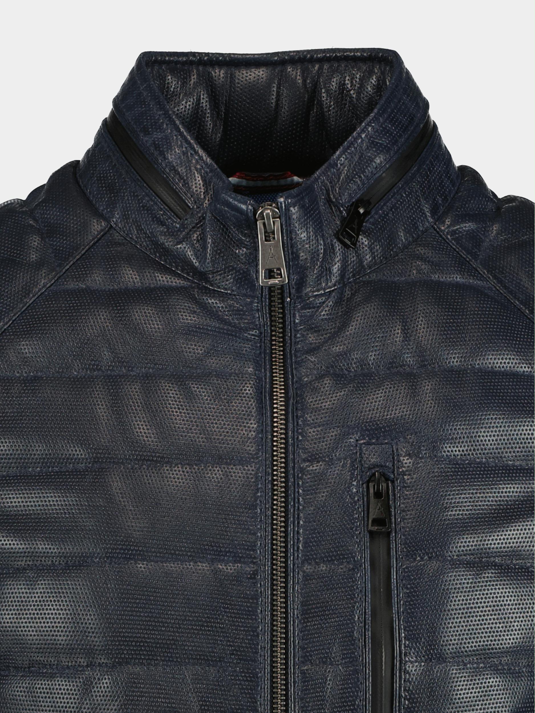 Donders 1860 Lederen jack Blauw Leather Jacket 52290/780