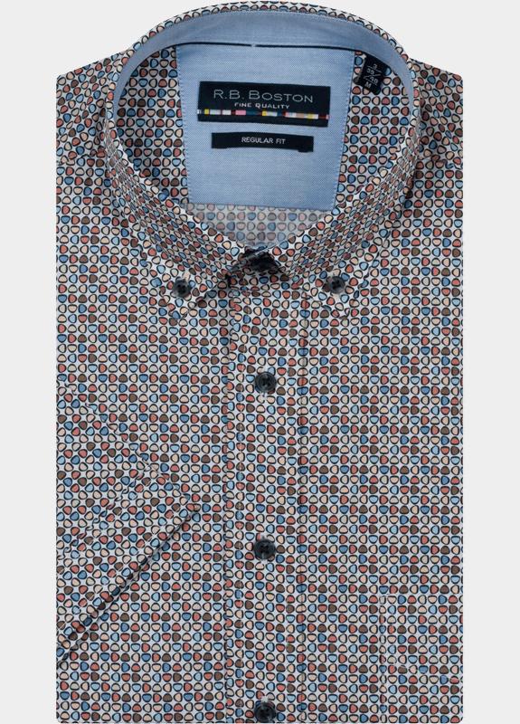 R.B. Boston overhemd korte mouw heren Multi Marshall SS Button Down 616670/301