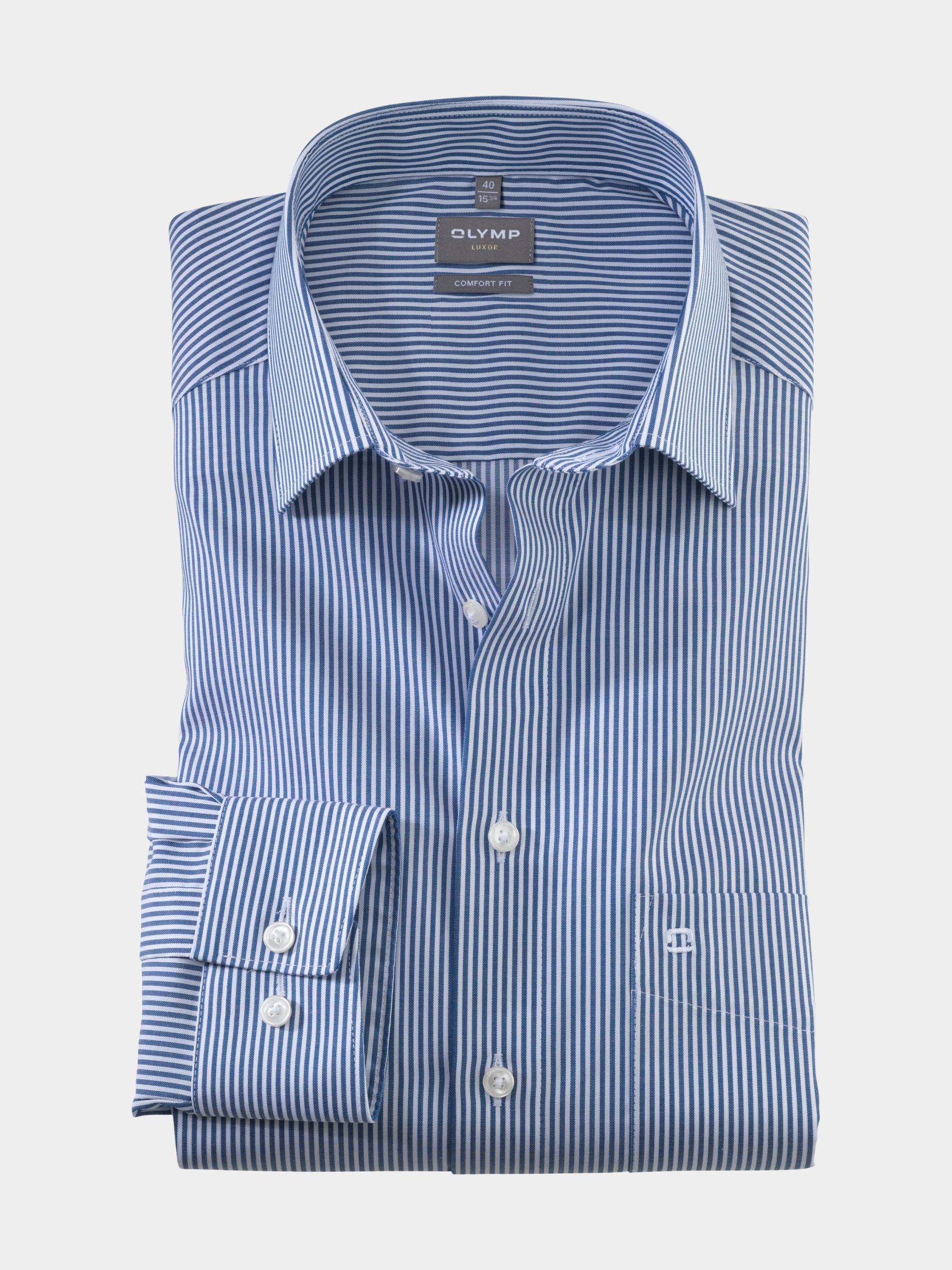 Olymp Business hemd lange mouw Blauw 0726/64 Hemden 072664/18