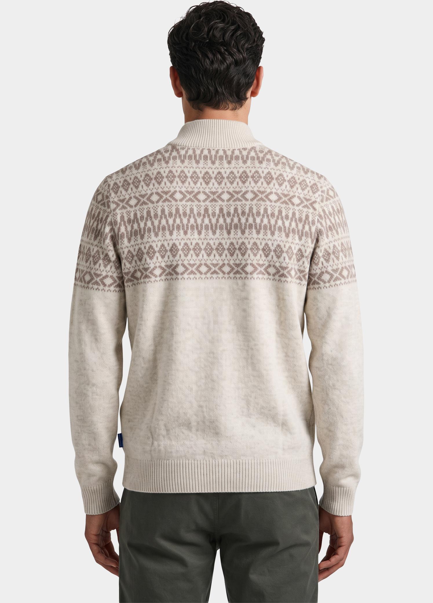 Baileys Half Zip Beige 10gg, Nordic Knit Jacquard at 628428/825