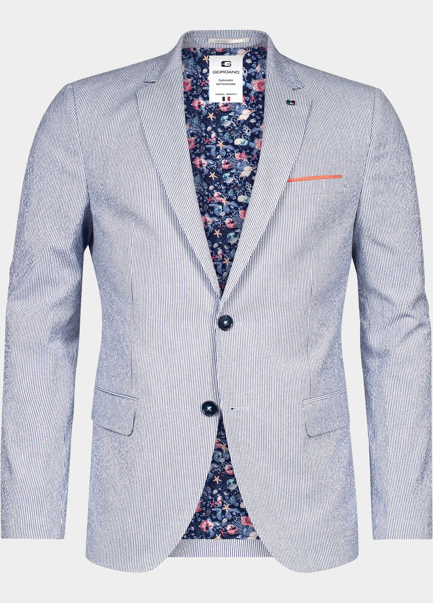 Giordano Colbert Blauw Blazer Robert Seersucker Stri 412614/60