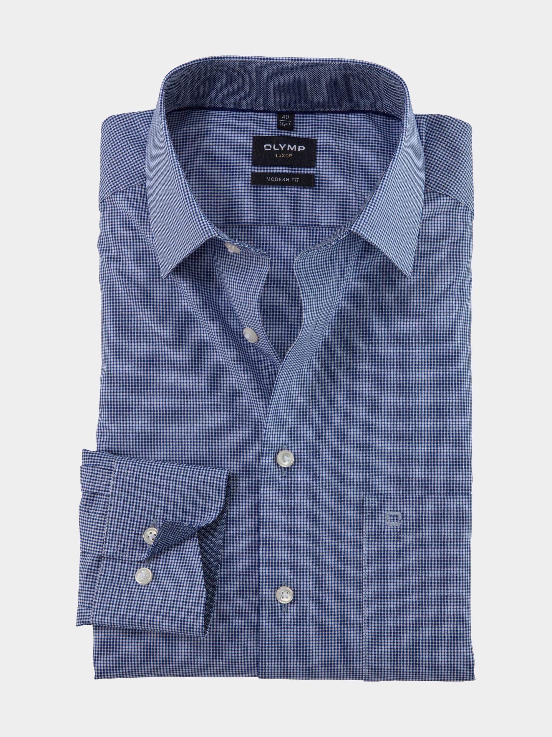 Olymp Business hemd lange mouw Blauw 3390/64 Hemden 339064/19