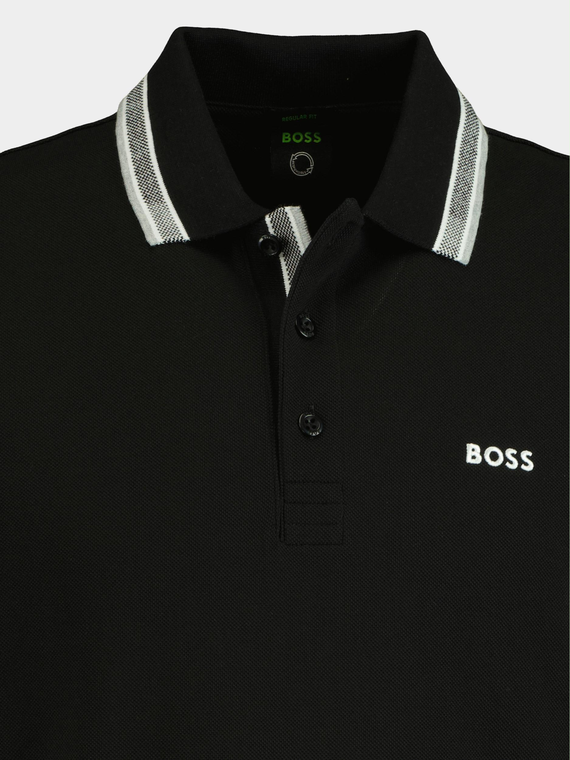 BOSS Green Polo korte mouw Zwart Paddy Curved 10241663 01 50469055/001