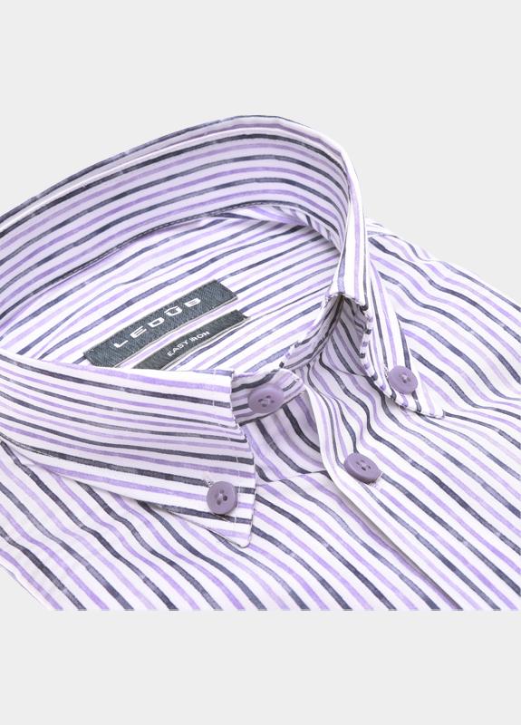 Ledub Business hemd korte mouw Paars  0142411/750-000-000