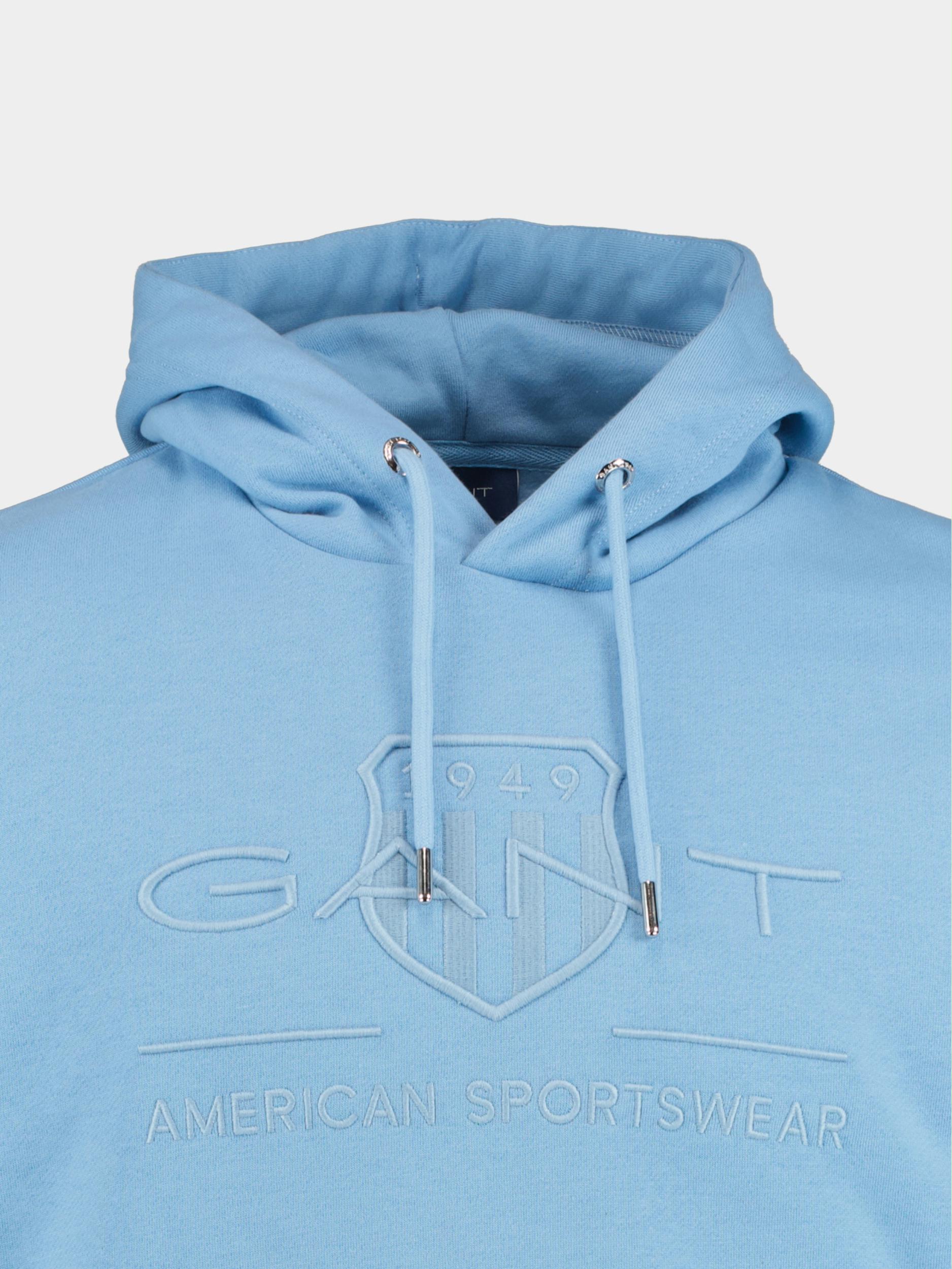 Gant Sweater Blauw Tonal Archive Shield Hood 2037020/414