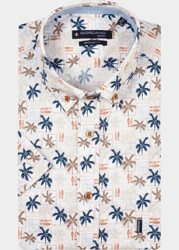 Giordano overhemd korte mouw heren Rood League Short Sleeve Button Do 616037/30