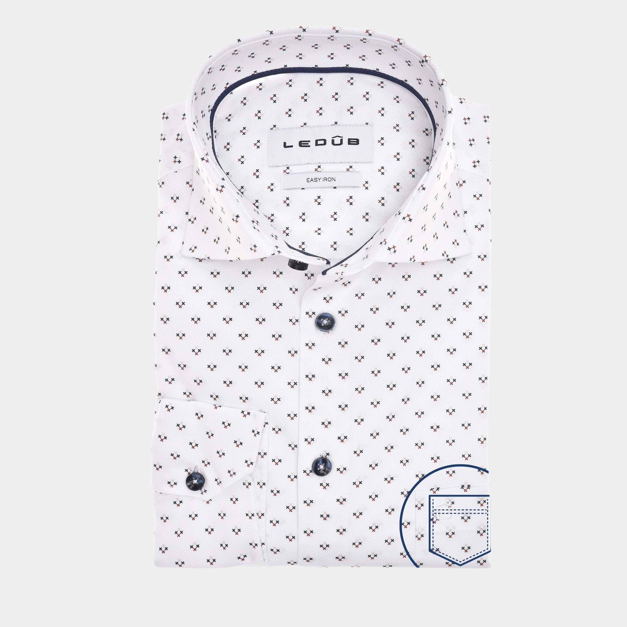 Ledub Business hemd lange mouw Wit LE24202 MFN 5 0142606/914-190-000