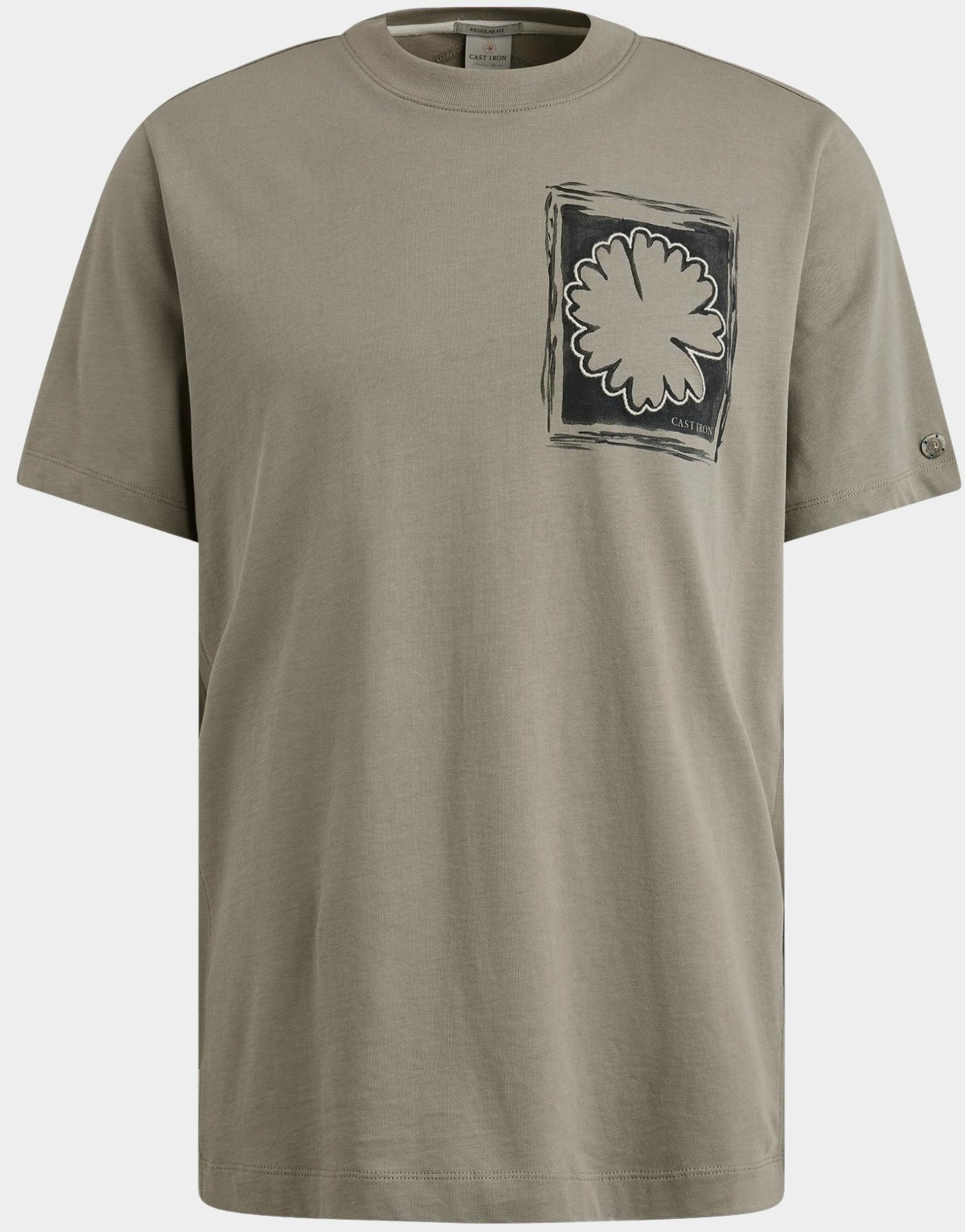 Cast Iron T-shirt korte mouw Grijs Short sleeve r-neck regular f CTSS2505586/9032