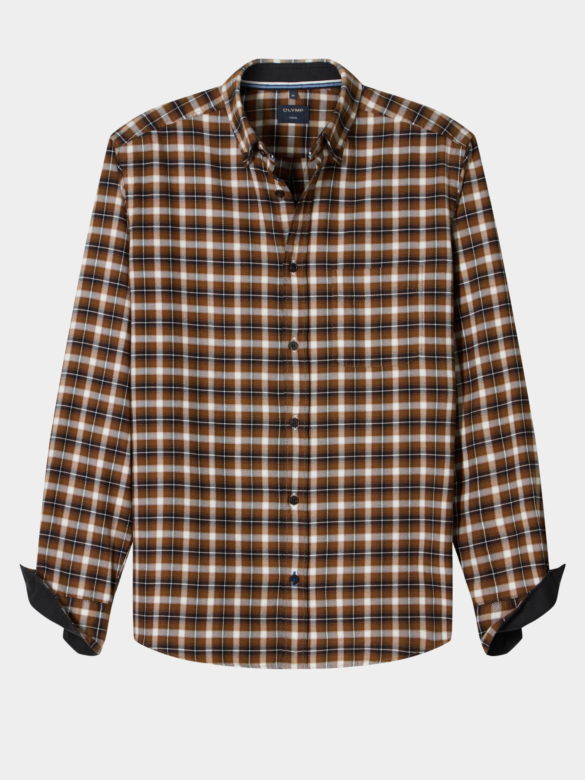 Olymp Casual hemd lange mouw Bruin  407484/27