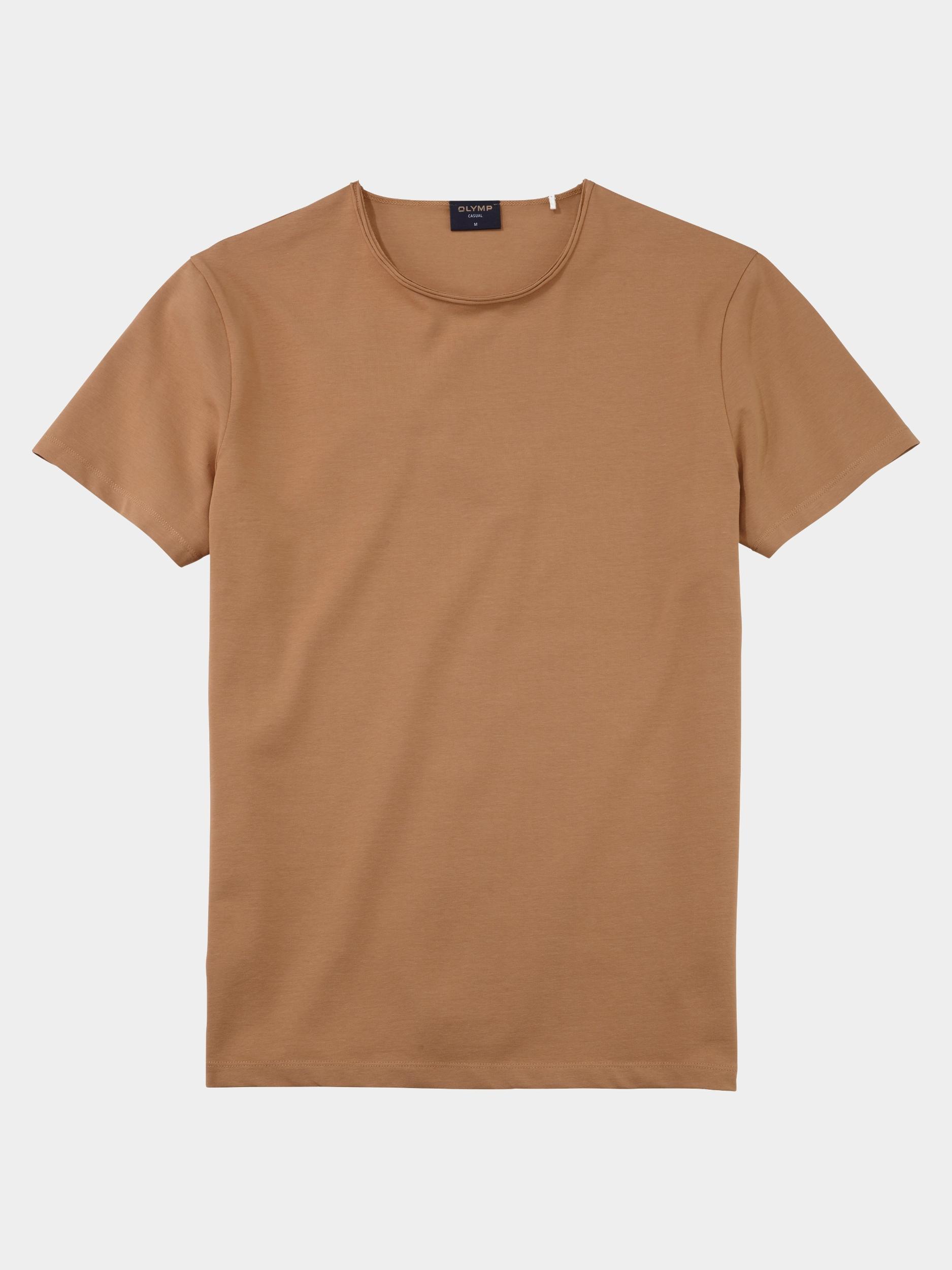 Olymp T-shirt korte mouw Bruin T-Shirt CO/EL 560172/24