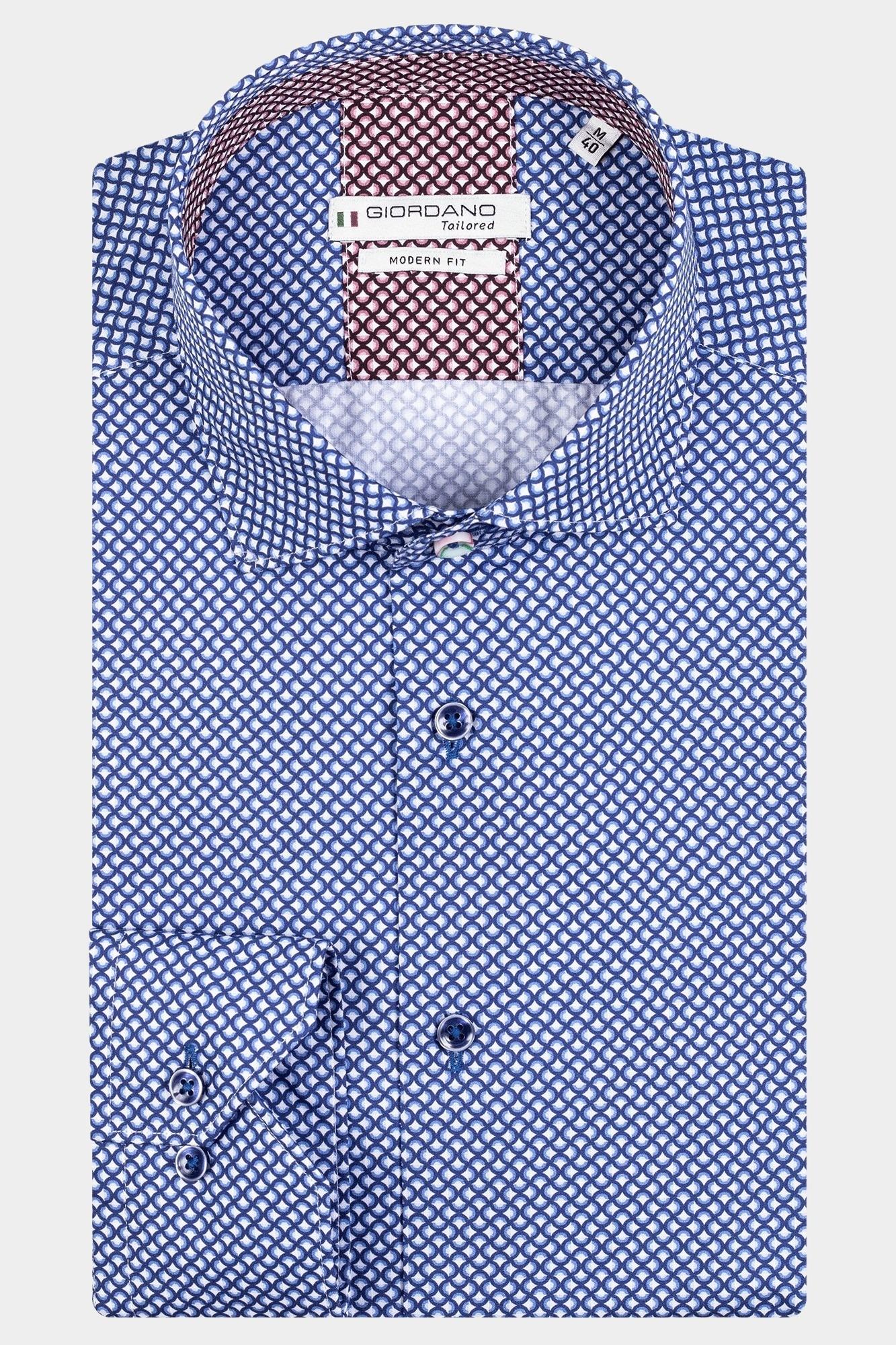 Giordano Casual hemd lange mouw Blauw Maggiore, LS Semi Cutaway Gra 327843/60