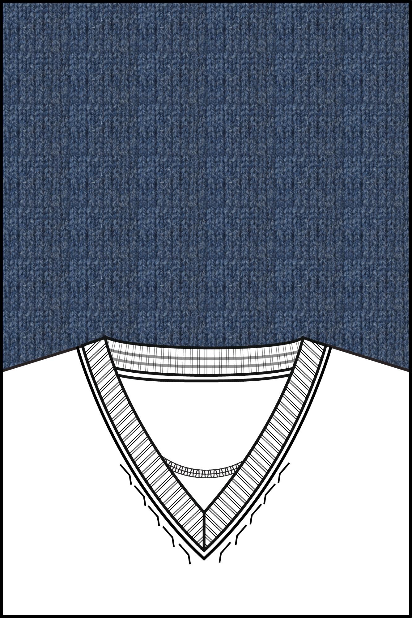 Baileys Pullover Blauw V-Neck Pullover  10gg, single 520091/655